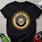 Black t-shirt with "Est. Every Ride Antidepressants" circular graphic and bicycle.
