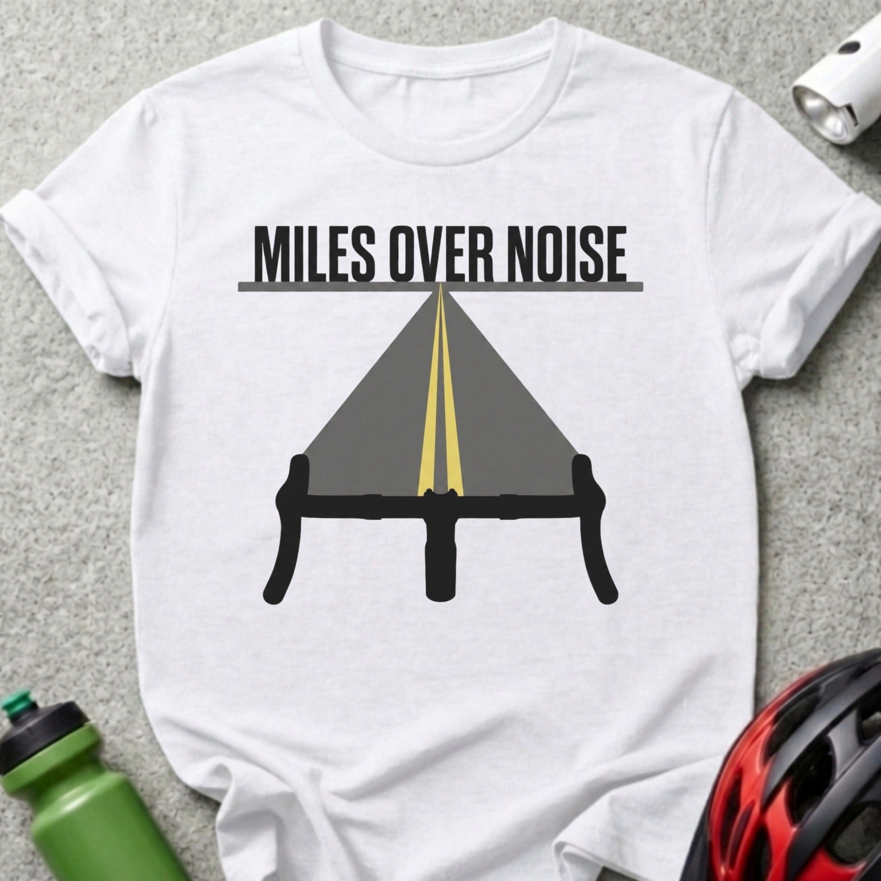 Miles Over Noise Bicycle Road Graphic T-Shirt