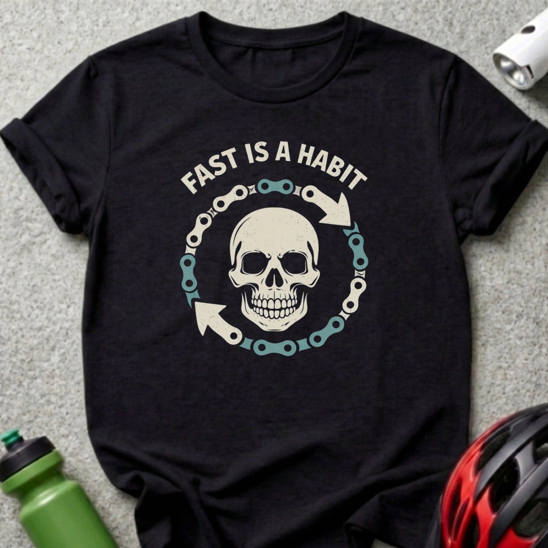 Fast Is a Habit Skull Design T-shirt