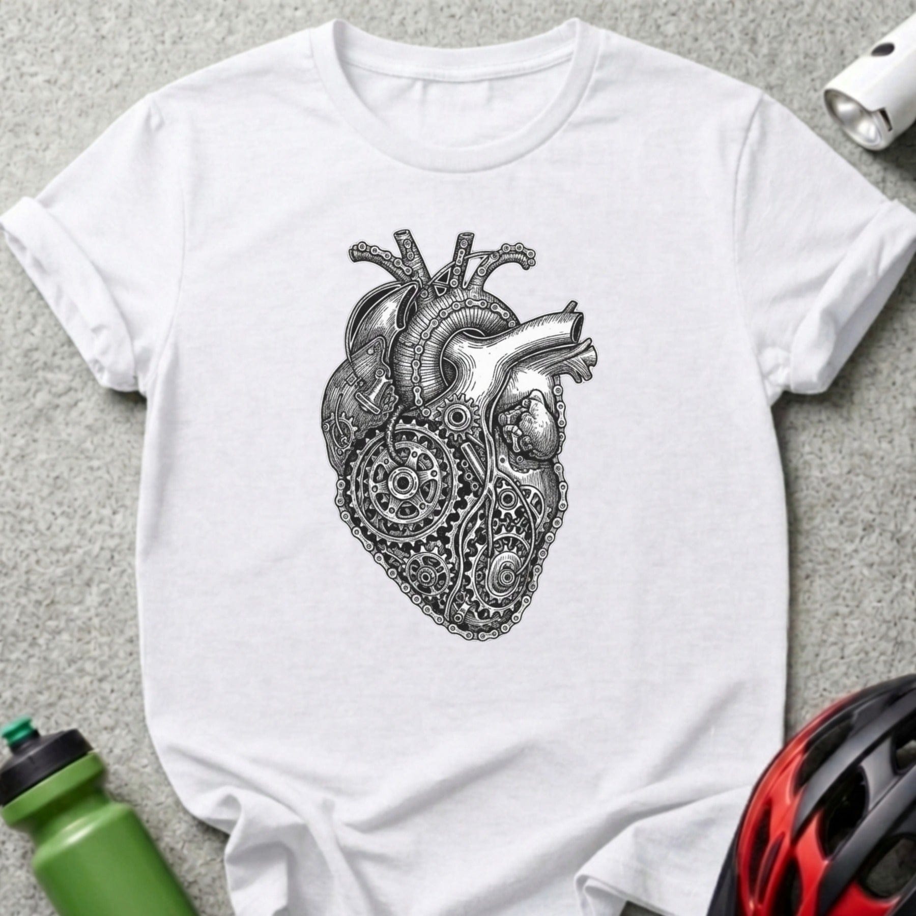 Heart and Gears Steampunk Design T-Shirt Product