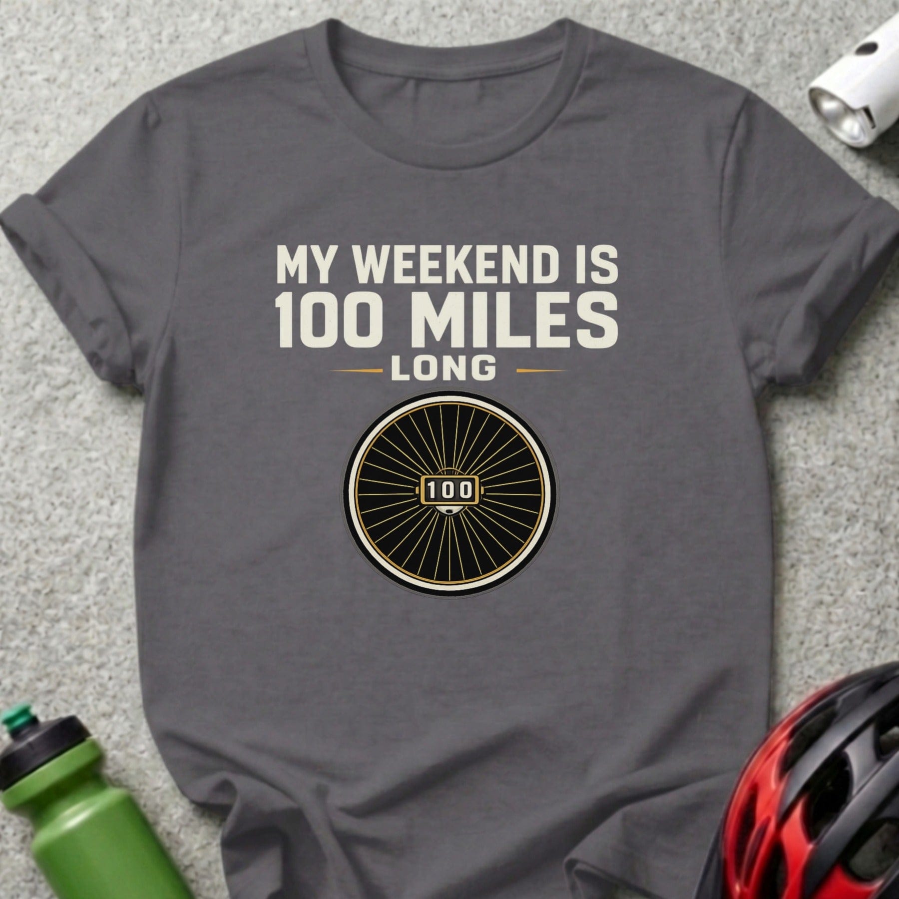 MY WEEKEND IS 100 MILES LONG Bicycle Wheel product type