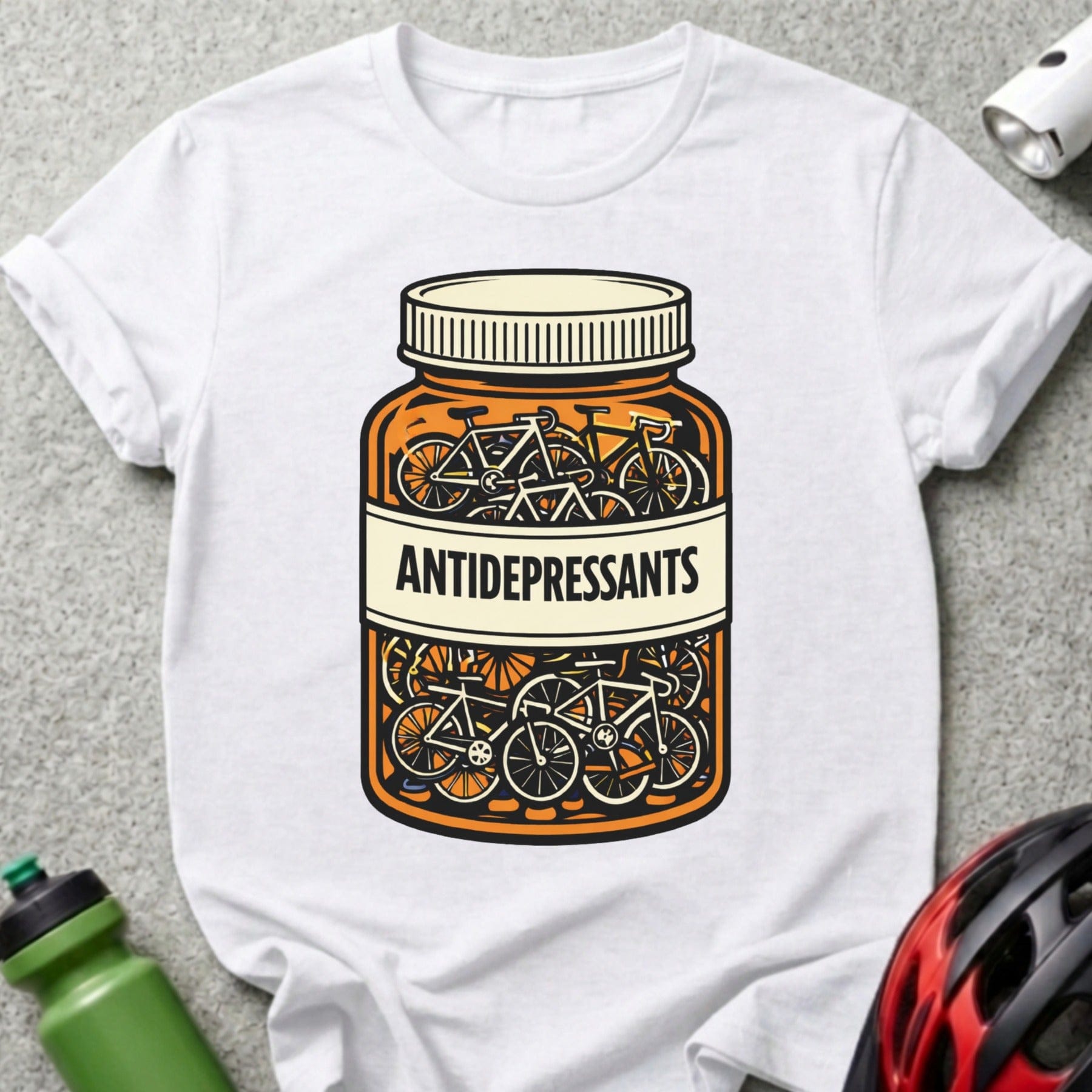 Antidepressants Bicycle Jar Design T-Shirt