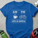 Life is Simple AM PM Coffee Bicycle T-shirt
