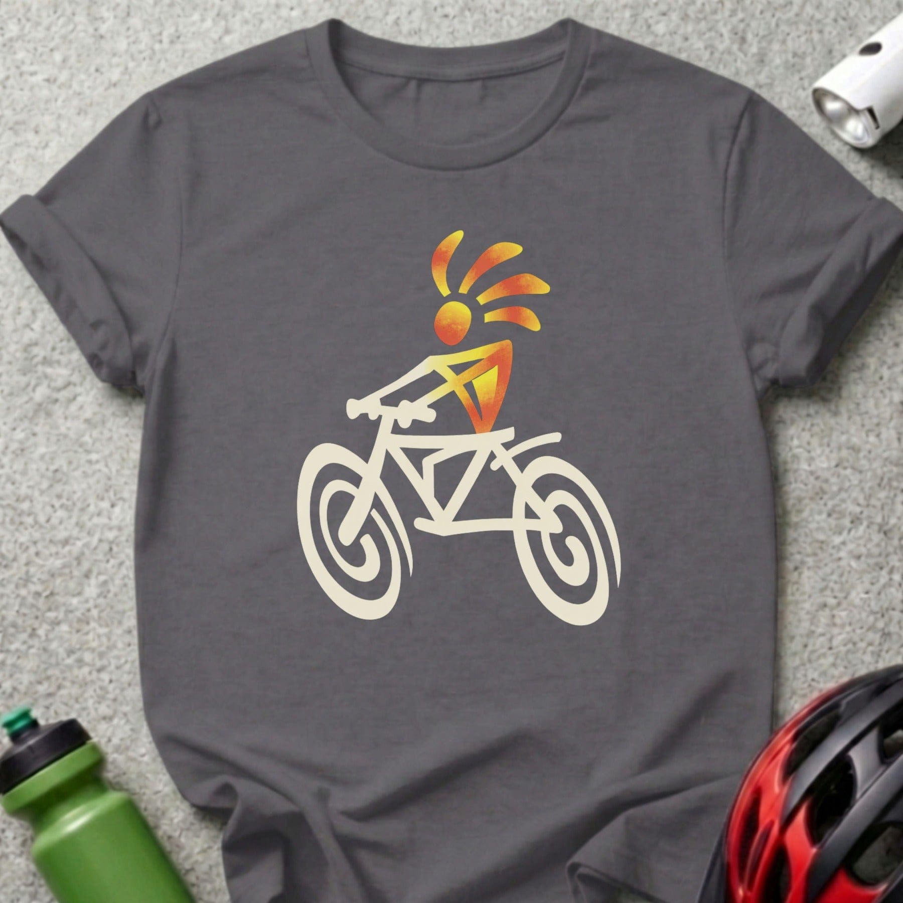 Abstract Cyclist with Gradient Elements T-shirt
