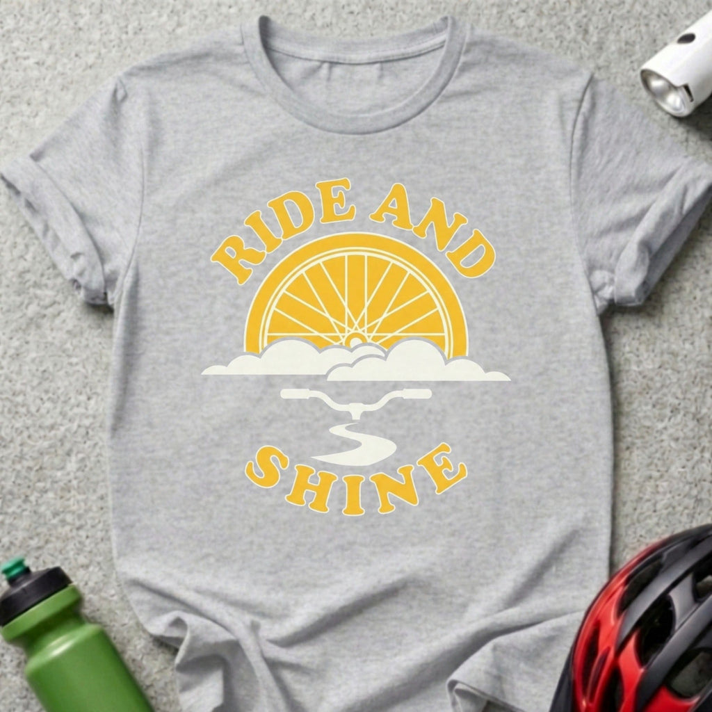 Ride and Shine Graphic Tee for Cycling Enthusiasts