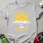 Ride and Shine Graphic Tee for Cycling Enthusiasts