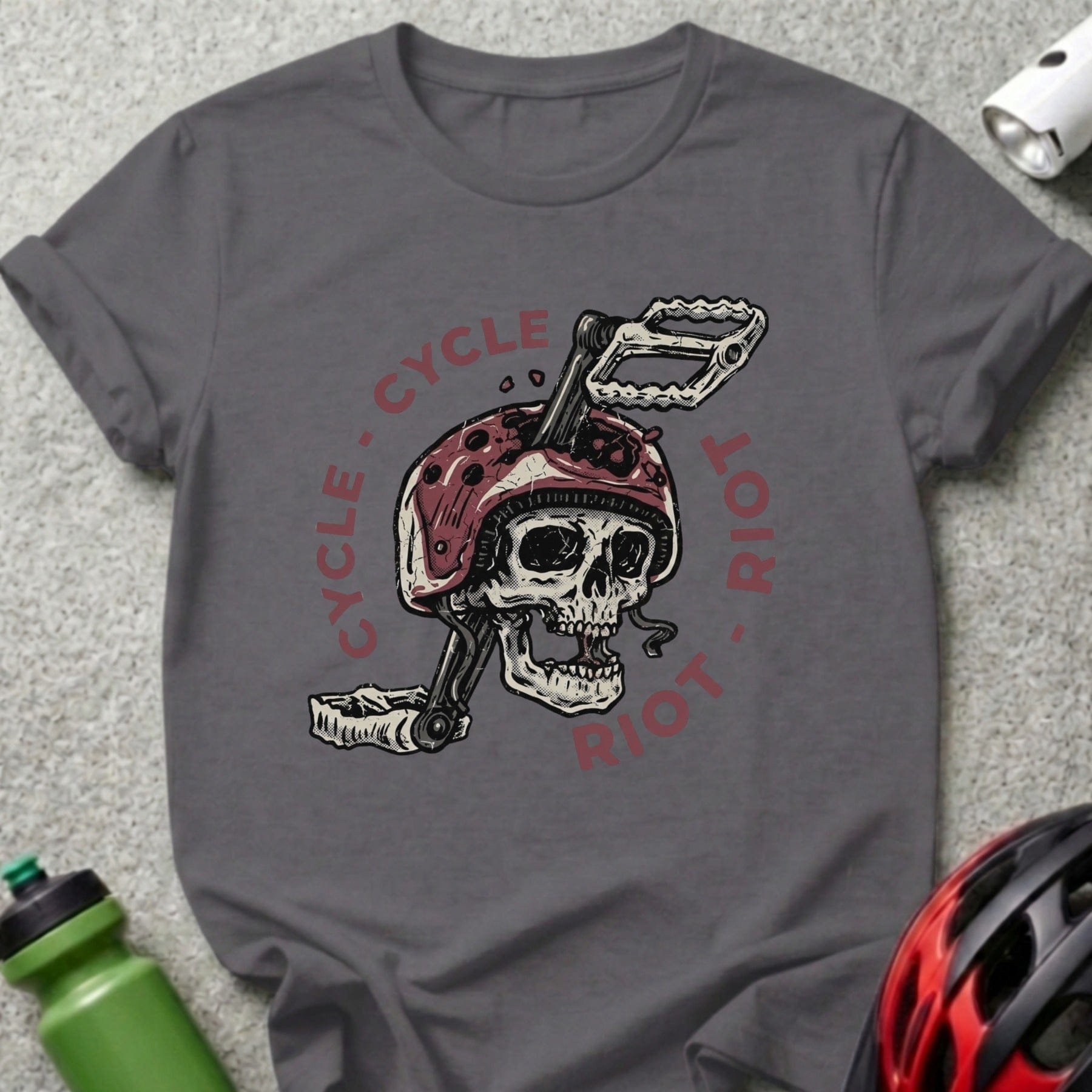 Cycle Riot Skull Helmet Graphic T-Shirt