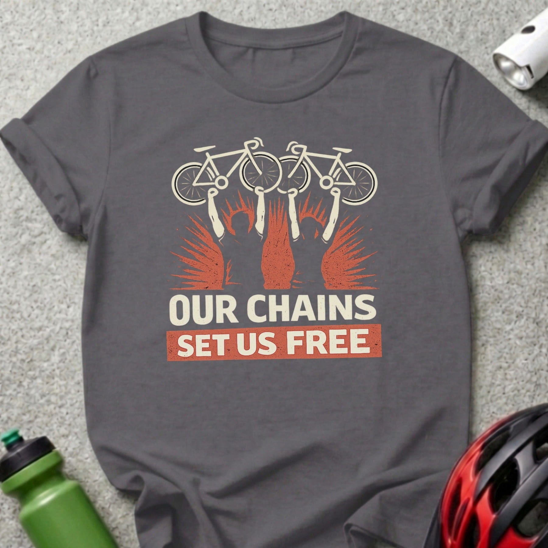 Our Chains Set Us Free Bicycle Activist T-shirt