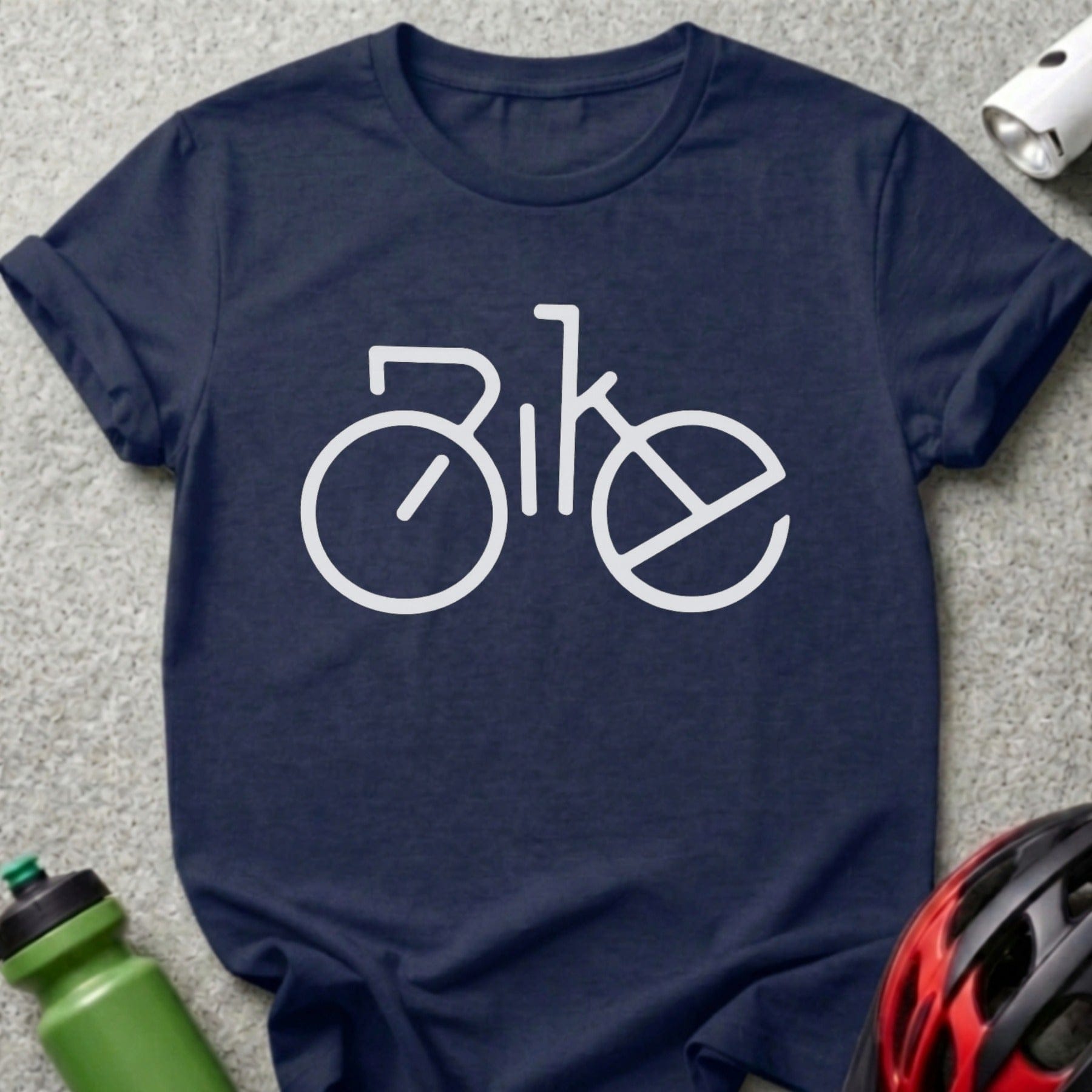 Creative Bicycle-Themed Print Short Sleeve T-Shirt