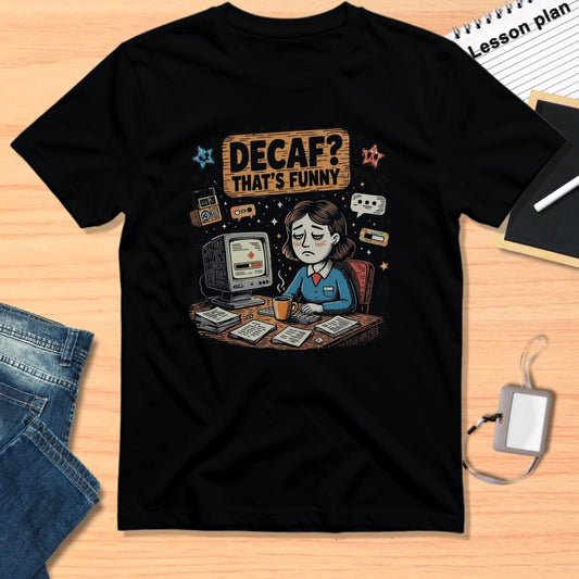 Decaf That's Funny Retro Style Graphic Shirt