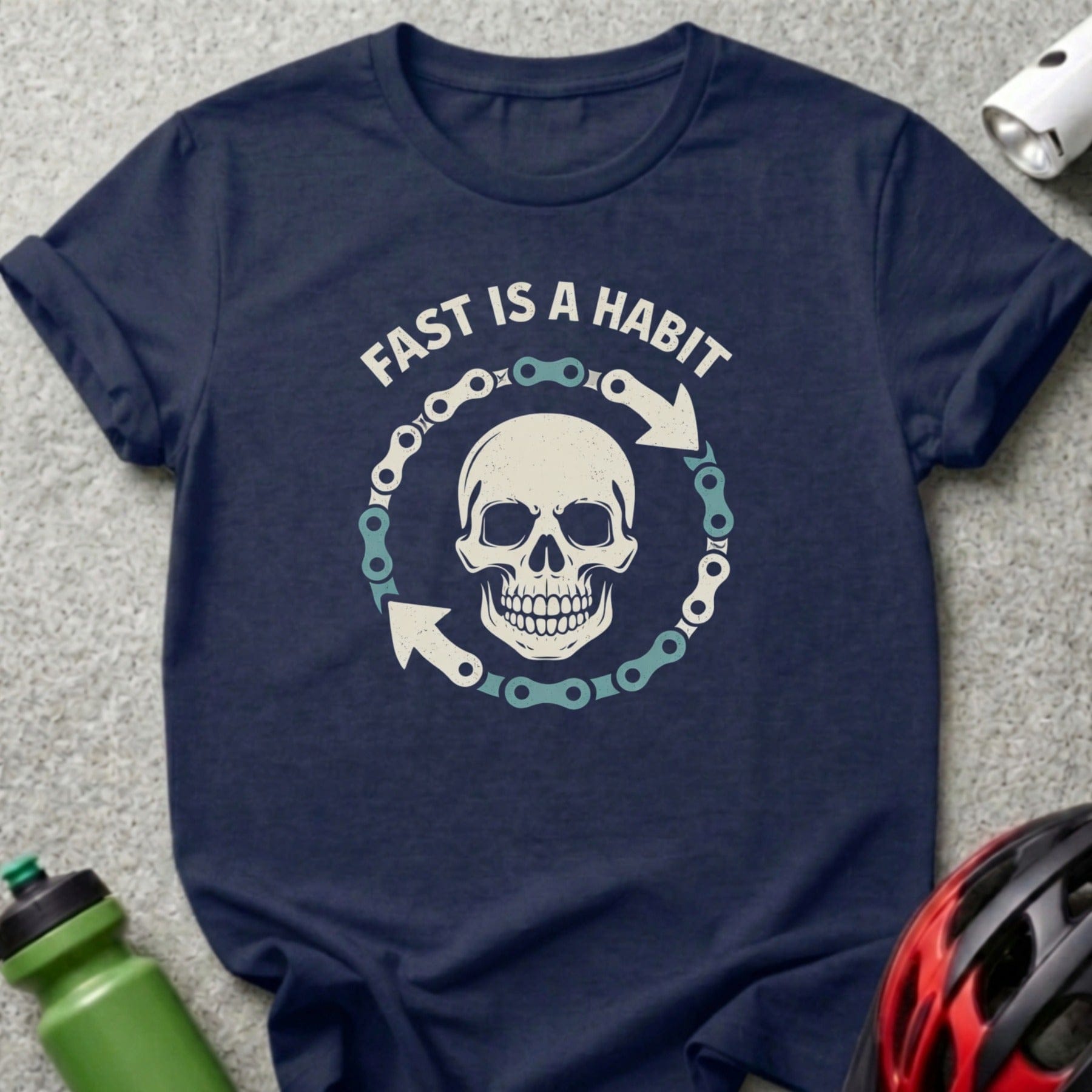 Fast Is A Habit Skull Graphic T-Shirt