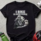 I Bike to Avoid People Skull Cyclist Shirt Product