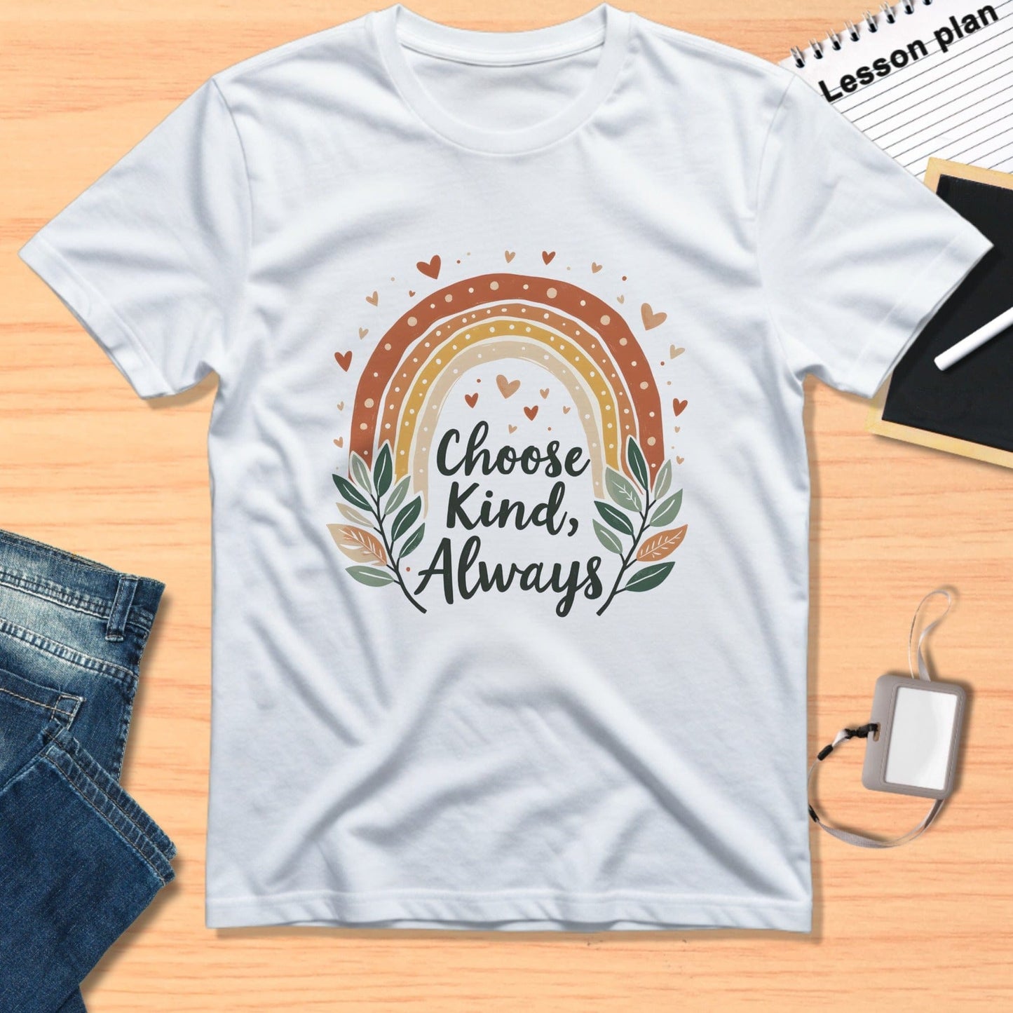 Choose Kind Always Rainbow Heart Design Shirt