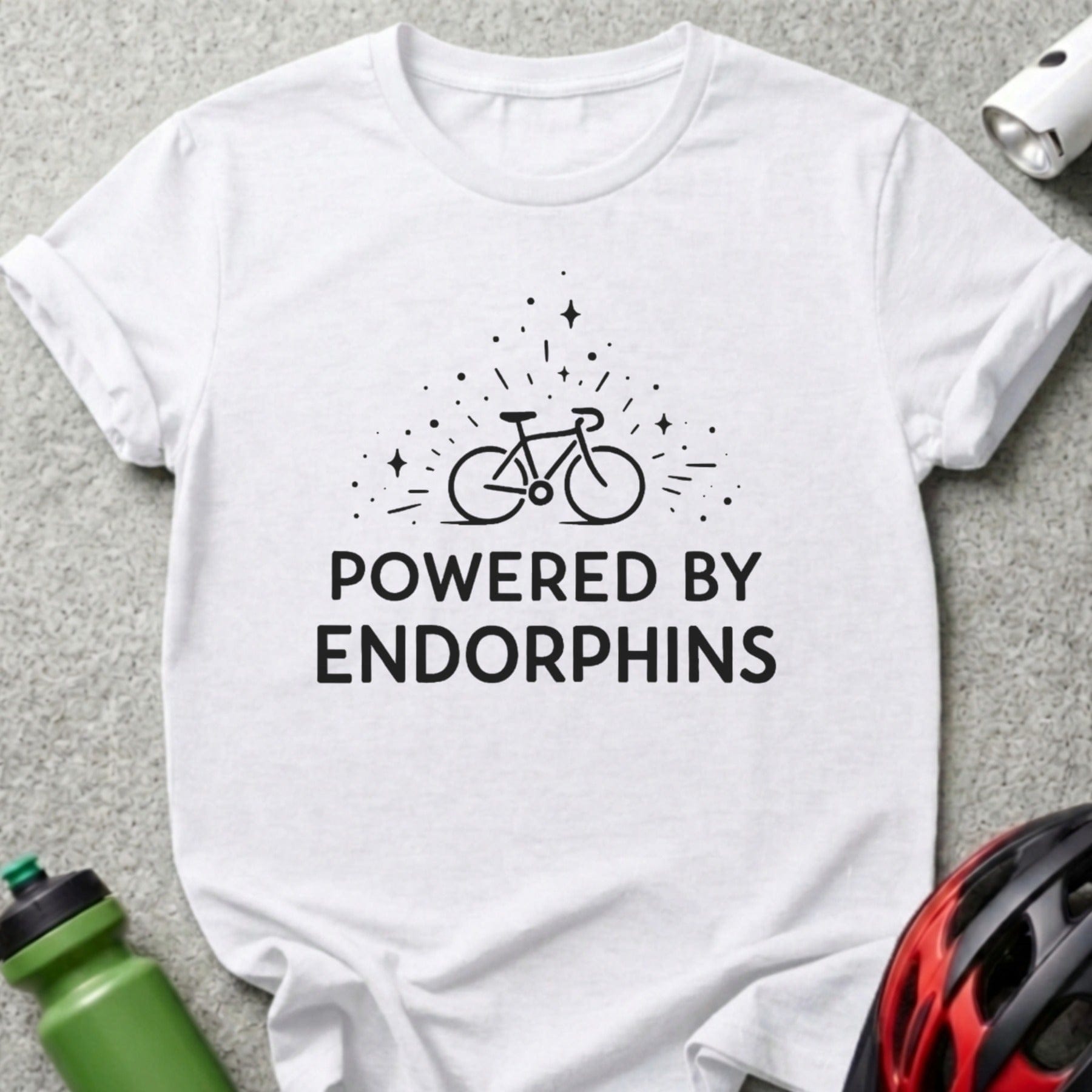 Powered by Endorphins Bicycle Theme T-Shirt
