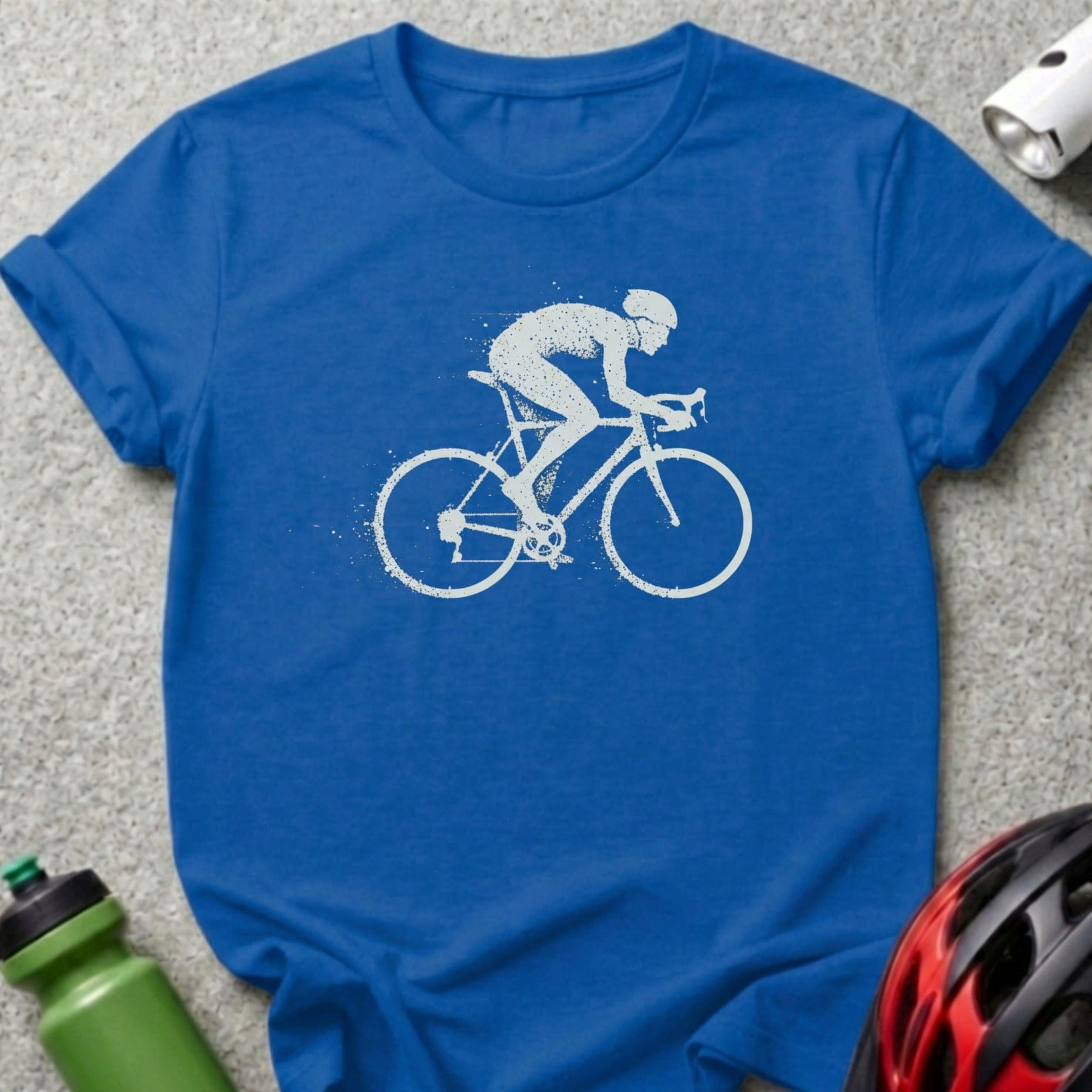 Cyclist Graphic Design on Blue Casual Tee product