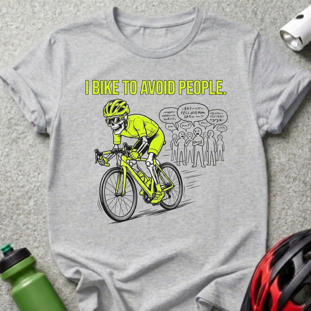 I Bike To Avoid People Graphic Cycling T-Shirt