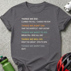 Motivational Cycling Chart Graphic Tee Shirt