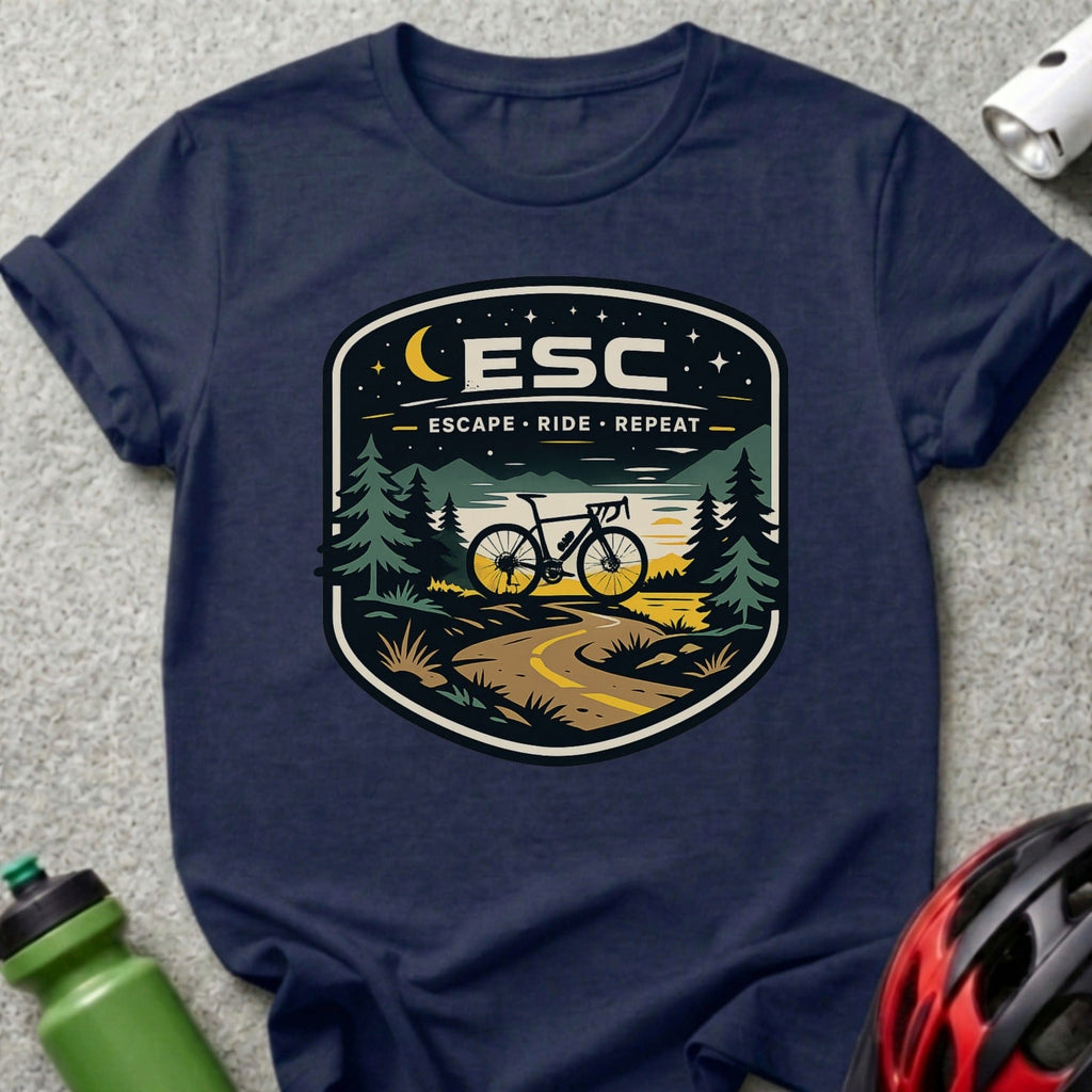 ESC Escape Ride Repeat T-Shirt for Cycling Enthusiasts