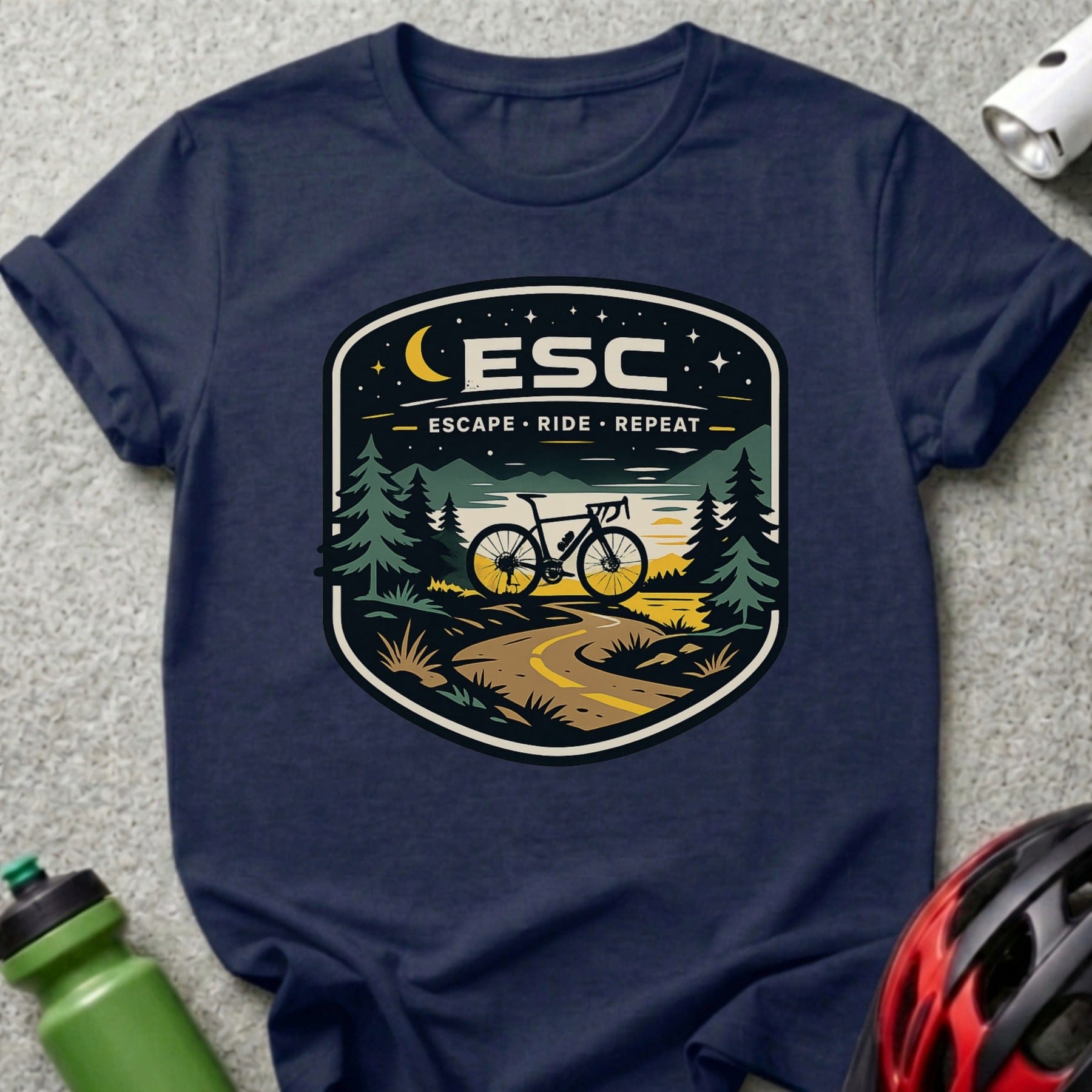 ESC Escape Ride Repeat T-Shirt for Cycling Enthusiasts