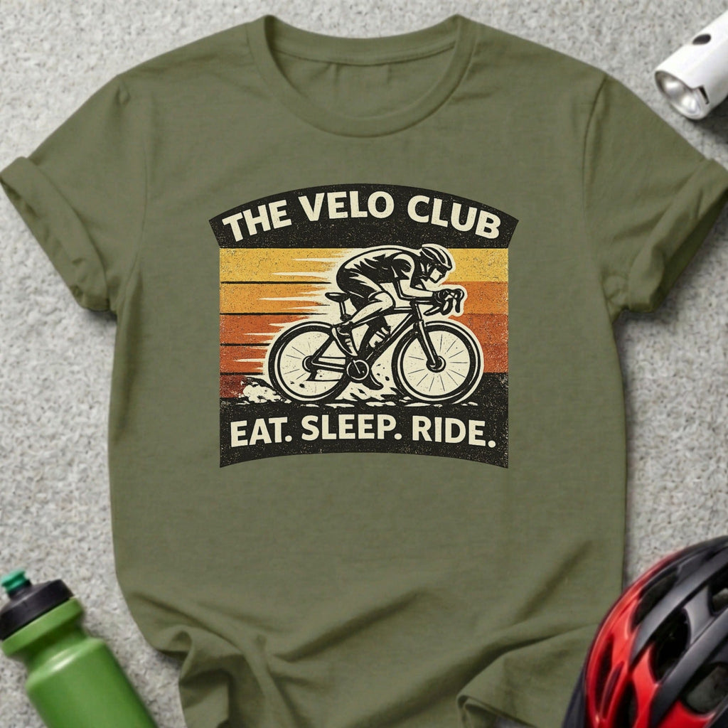 Cycling Eat Sleep Ride The Velo Club Green Shirt