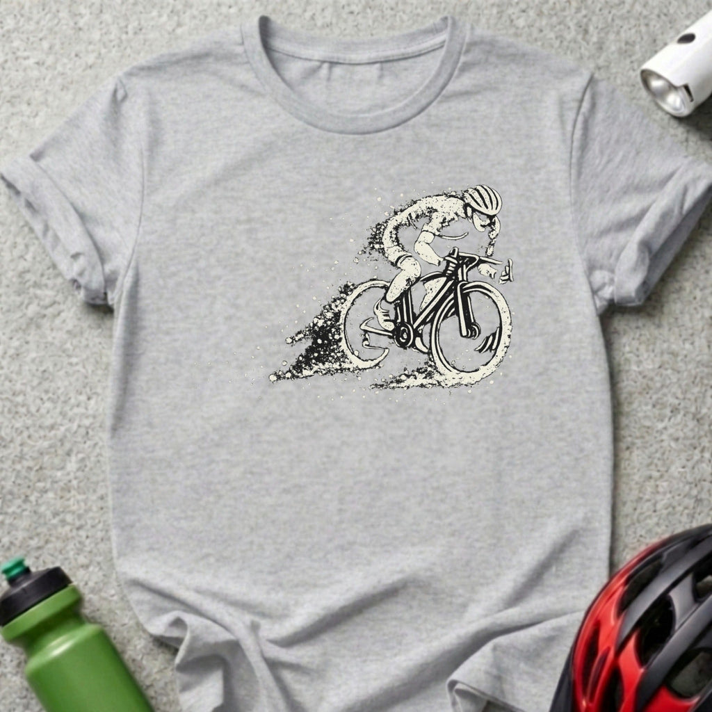 Dynamic Cyclist Design Short Sleeve Grey T-shirt