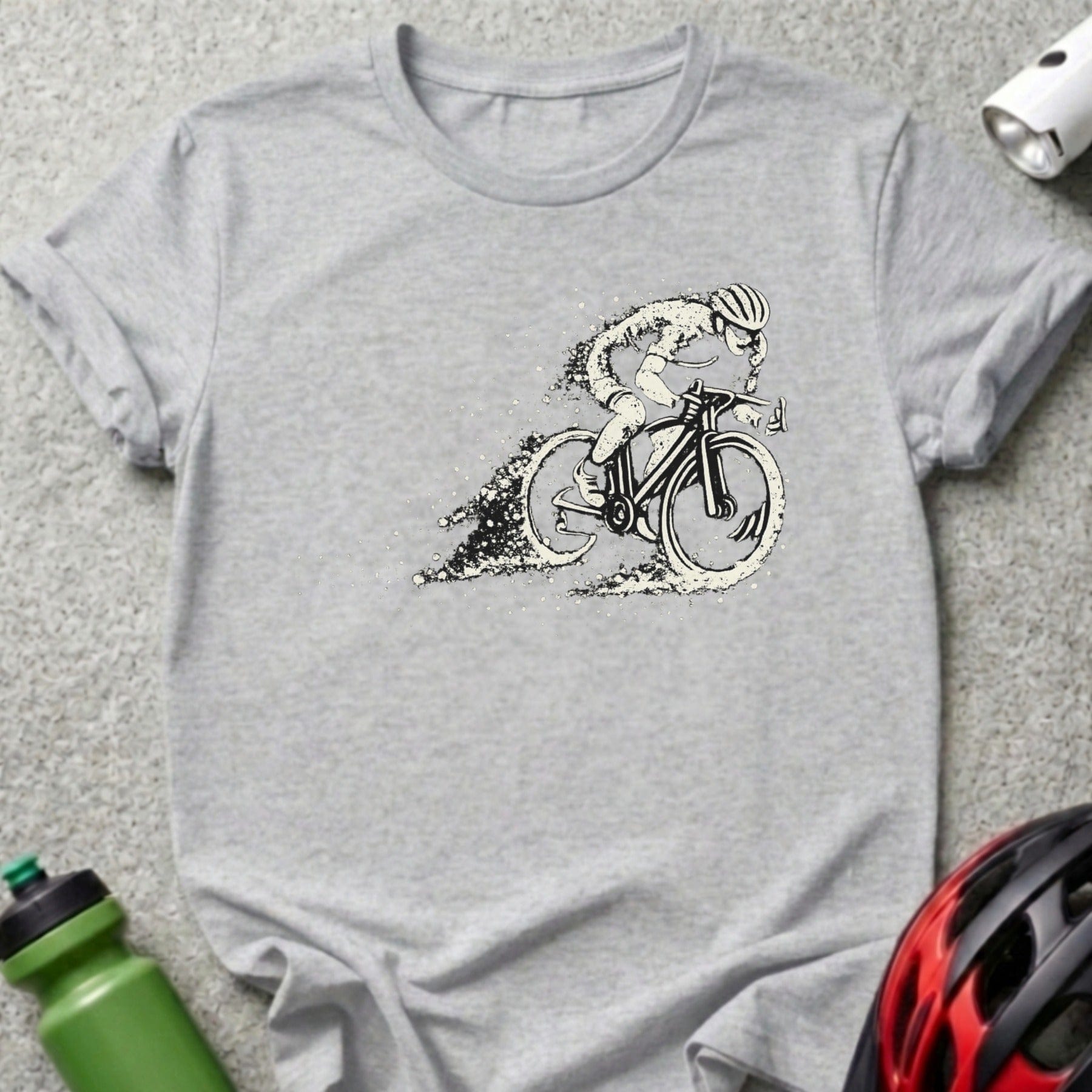 Dynamic Cyclist Design Short Sleeve Grey T-shirt