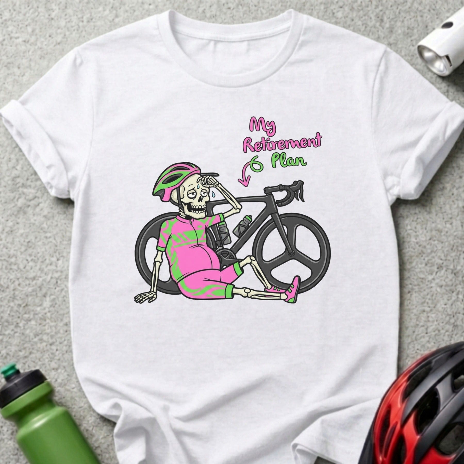 My Retirement Plan Bicycle Skeleton Graphic T-shirt