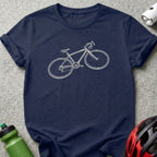 Cool Road Bike Design on Navy T-shirt Casual Apparel