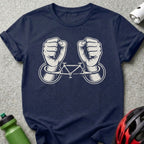 Fists and Bike Handcuffs Graphic Design T-Shirt
