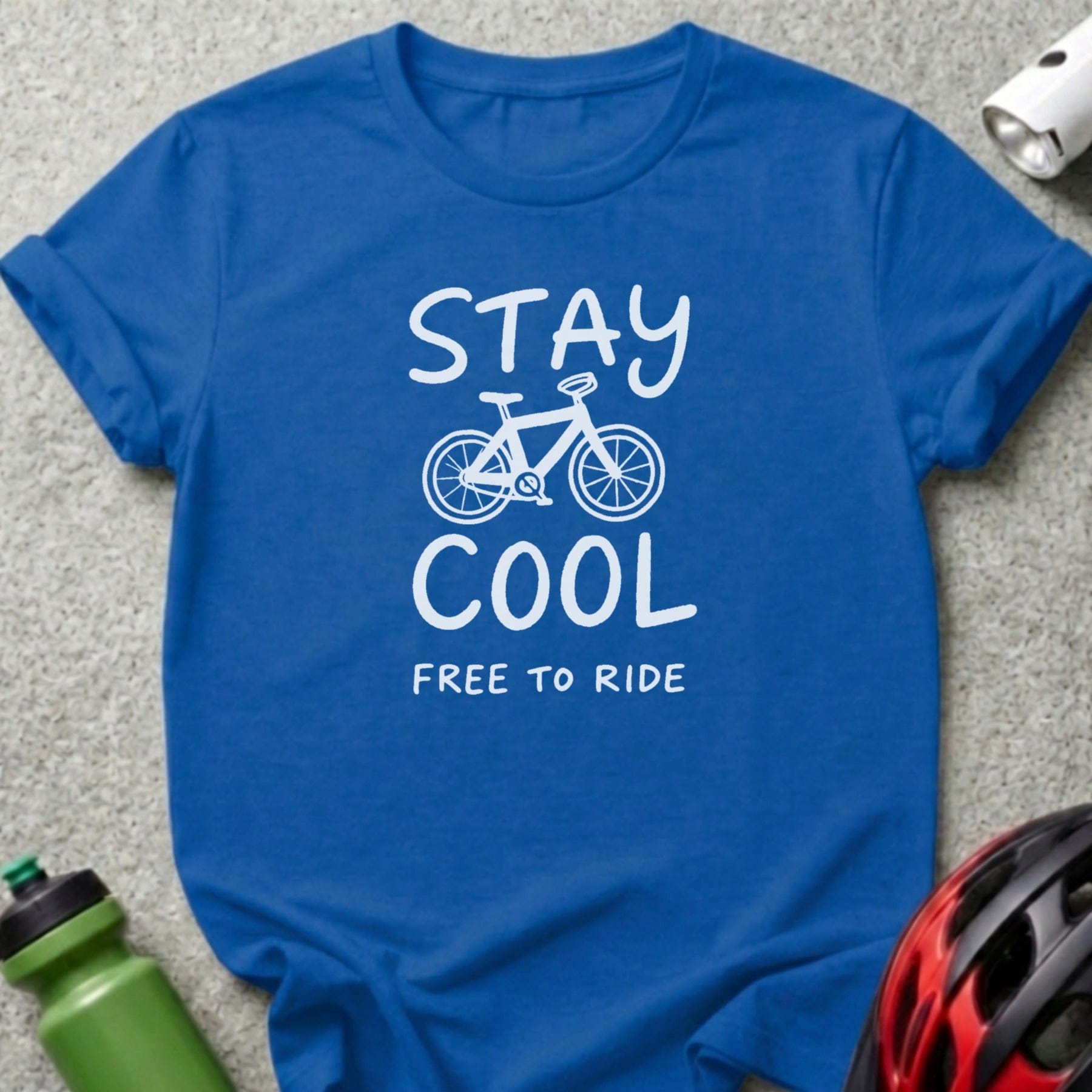 Stay Cool Free to Ride Bicycle Themed T-Shirt