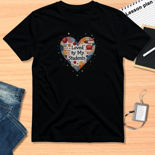 Loved By My Students Heart Shape Teacher T-Shirt