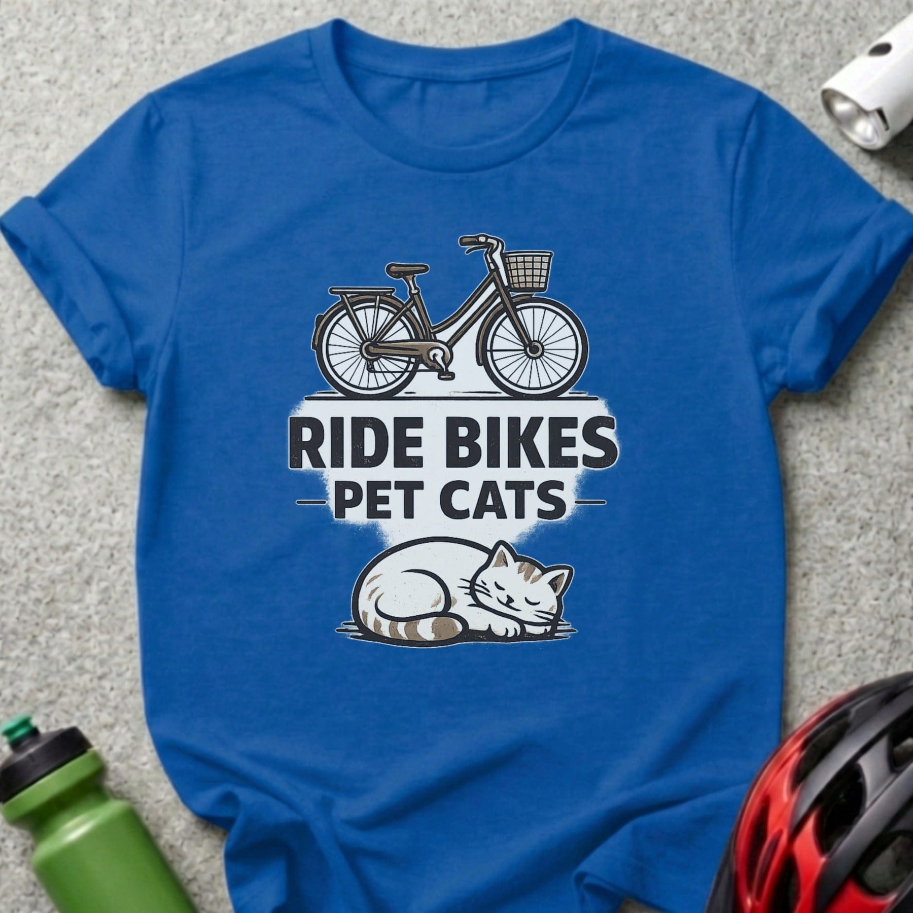Ride Bikes Pet Cats Fun Graphic Tee Shirt