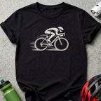 Speeding Cyclist Design Printed T-Shirt Product
