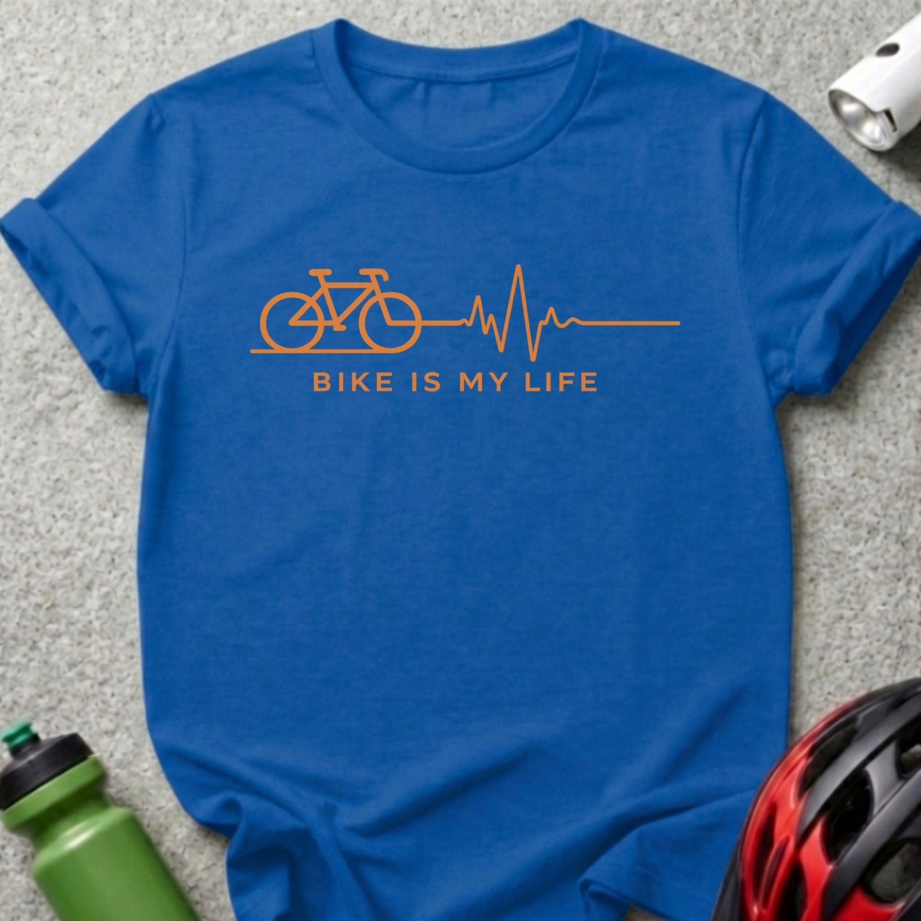 Bike Is My Life heartbeat cycling themed shirt