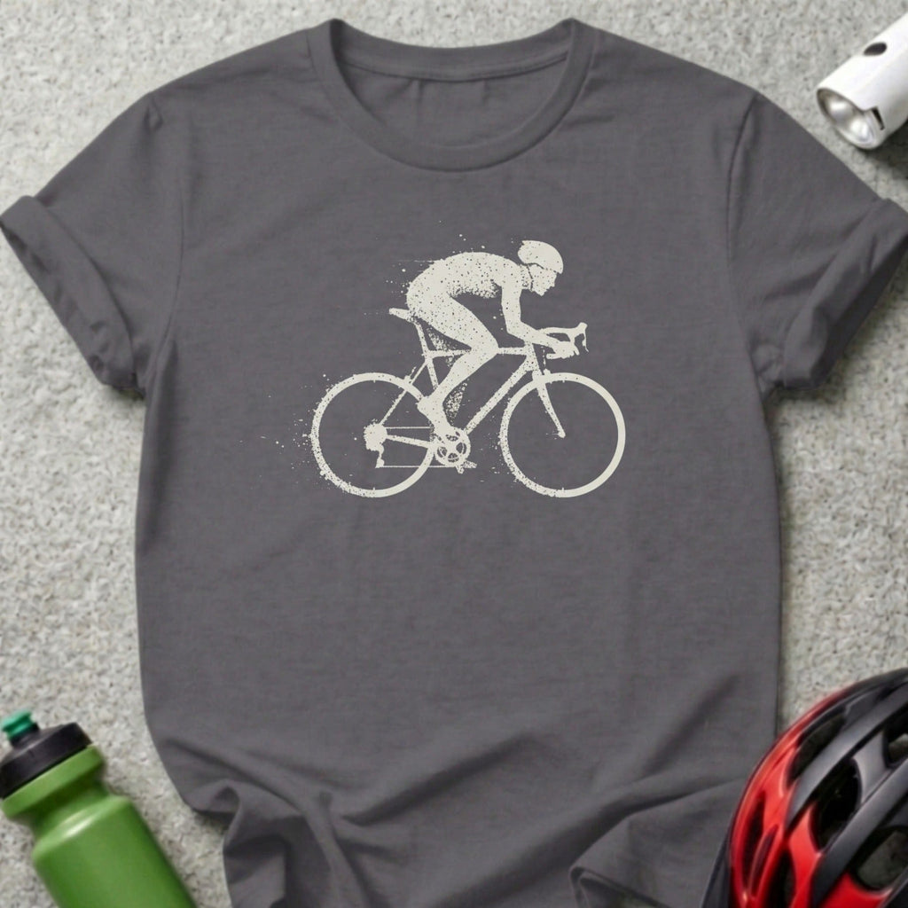 Cyclist on Bicycle Graphic Print T-Shirt