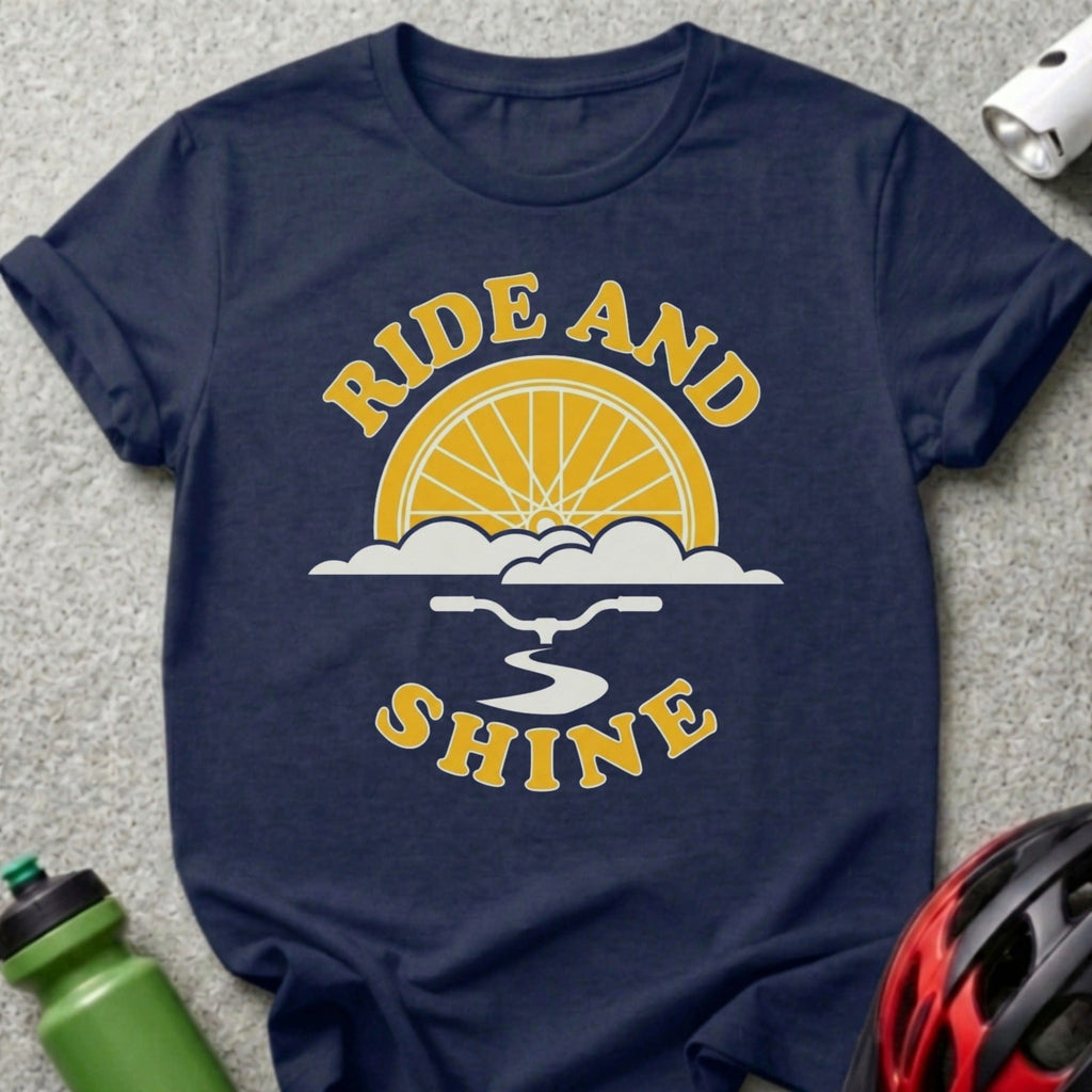 Ride and Shine Bicycle Sunrise Graphic Tee