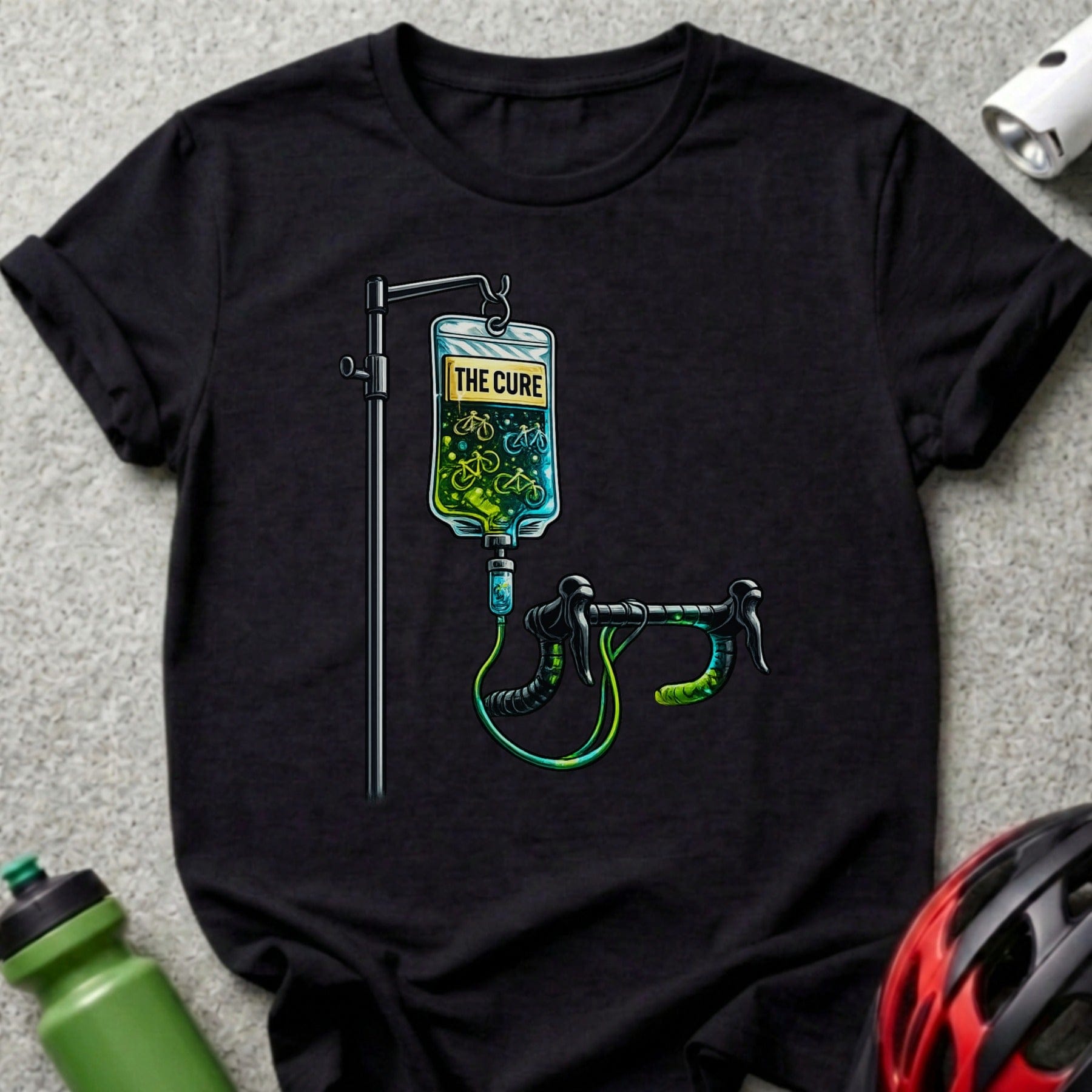Cycling The Cure Graphic Infusion Design T-Shirt
