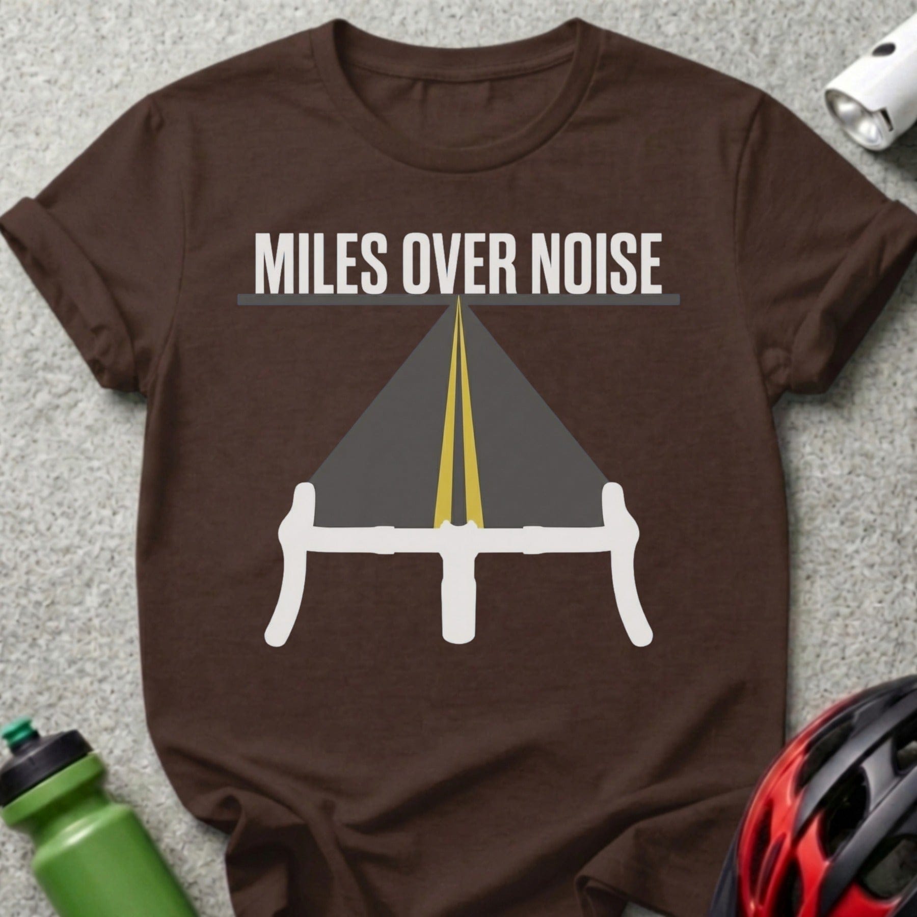 Miles Over Noise Biking Theme Graphic T-shirt