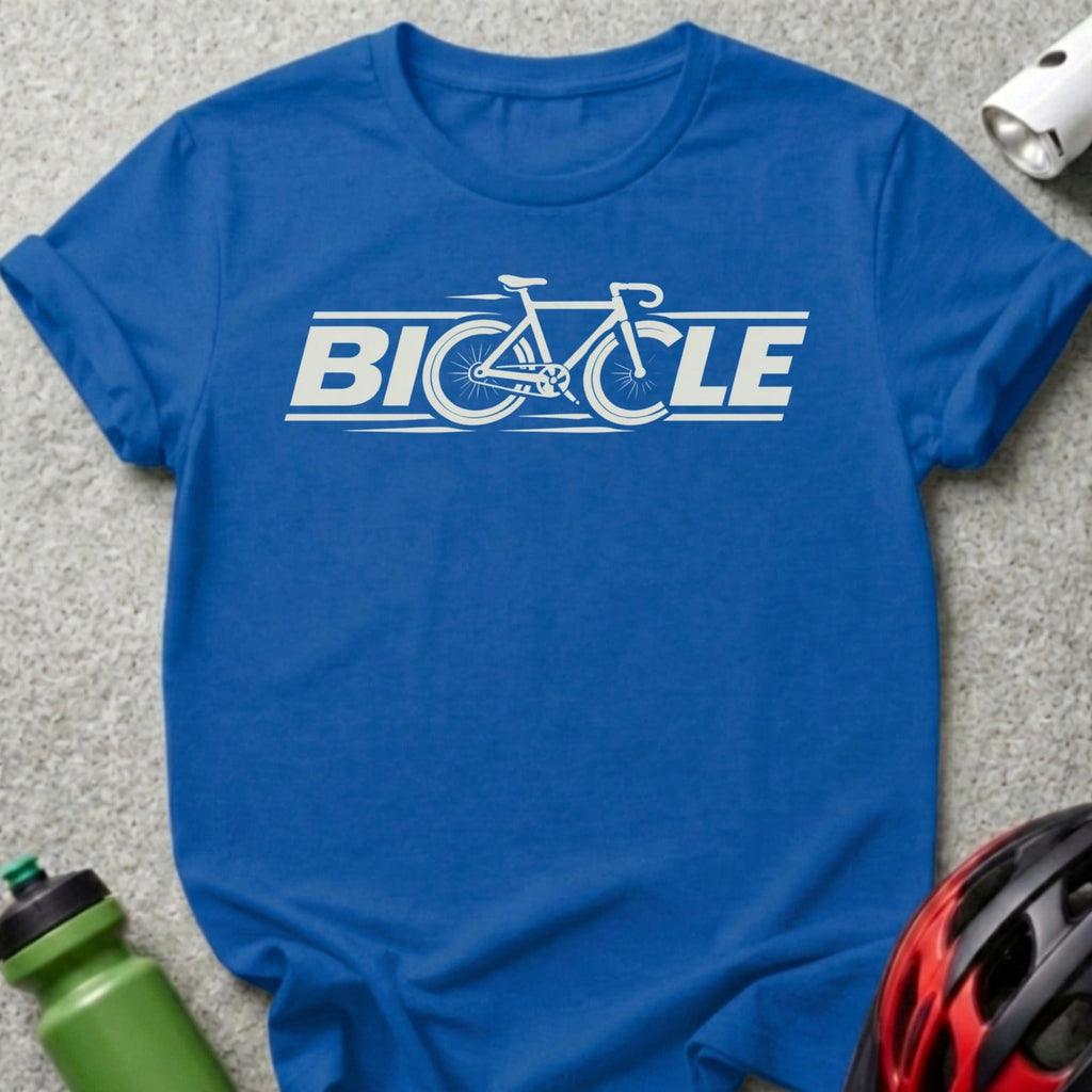 Blue Bicycle Graphic Tee for Cycling Enthusiasts