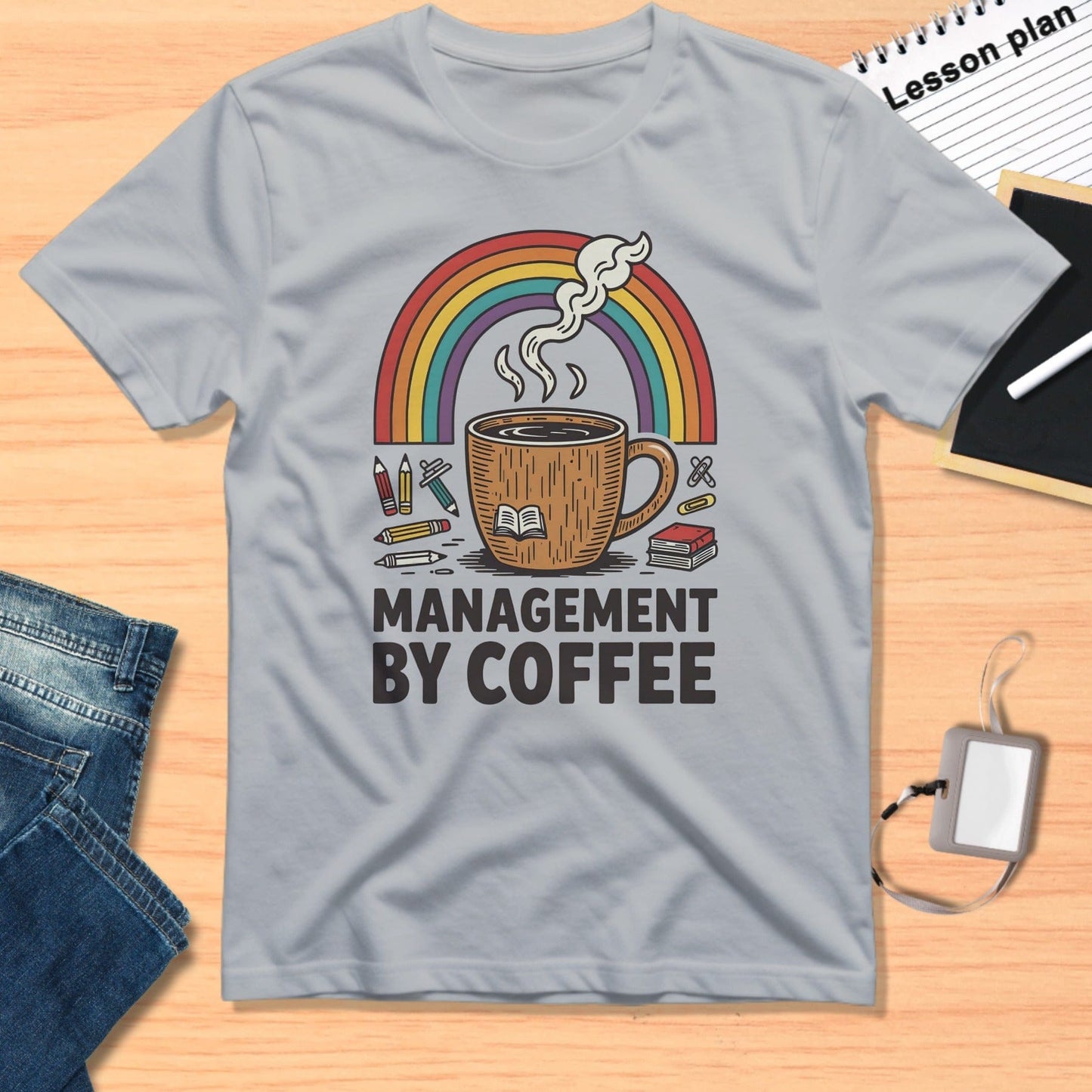 Management by Coffee Rainbow Design Shirt