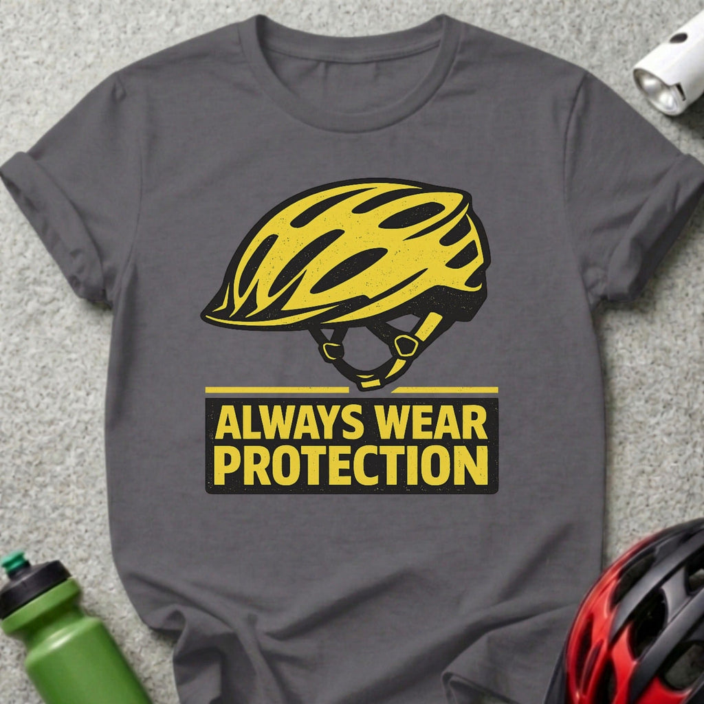 Always Wear Protection Cycling Helmet Graphic Shirt