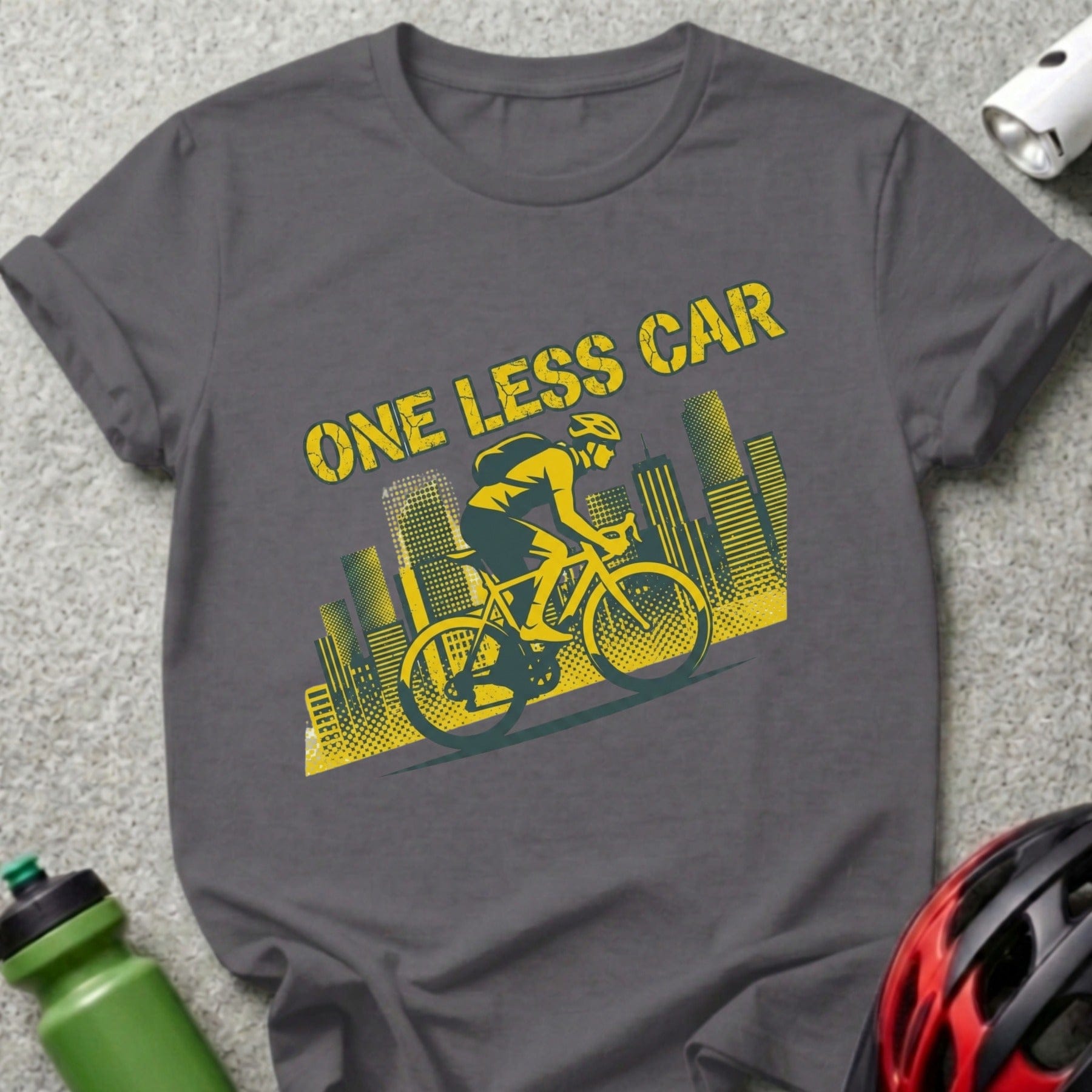 One Less Car Cycling Shirt Urban Biker Graphic Tee