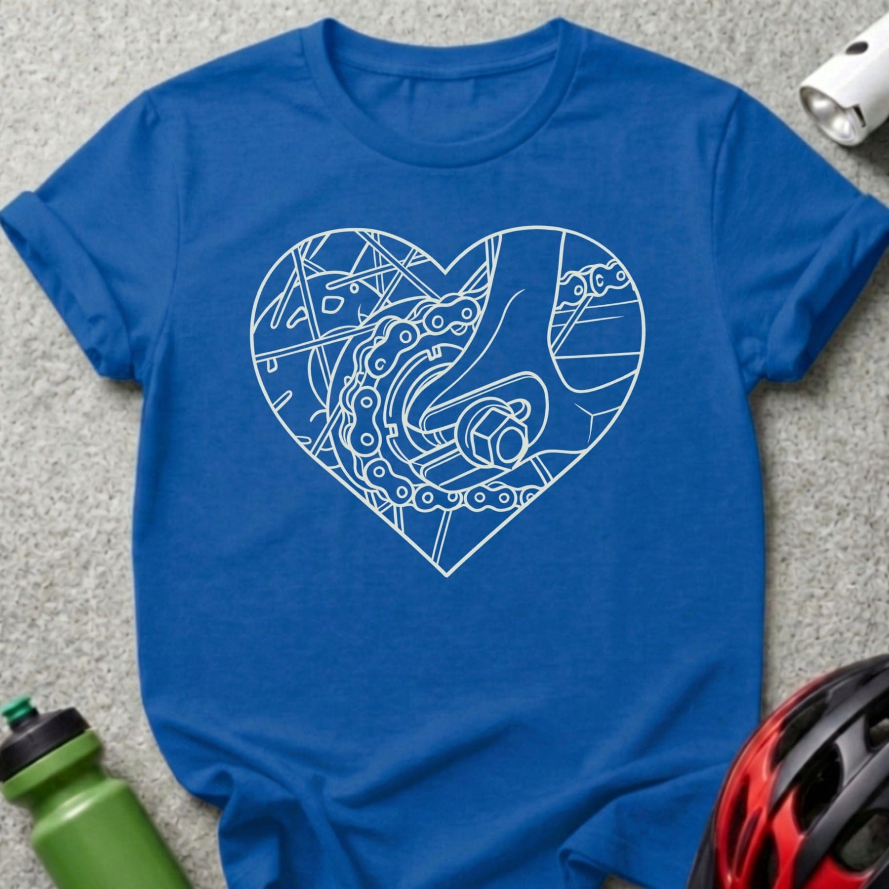 Heart Shaped Bicycle Chain Design T-Shirt