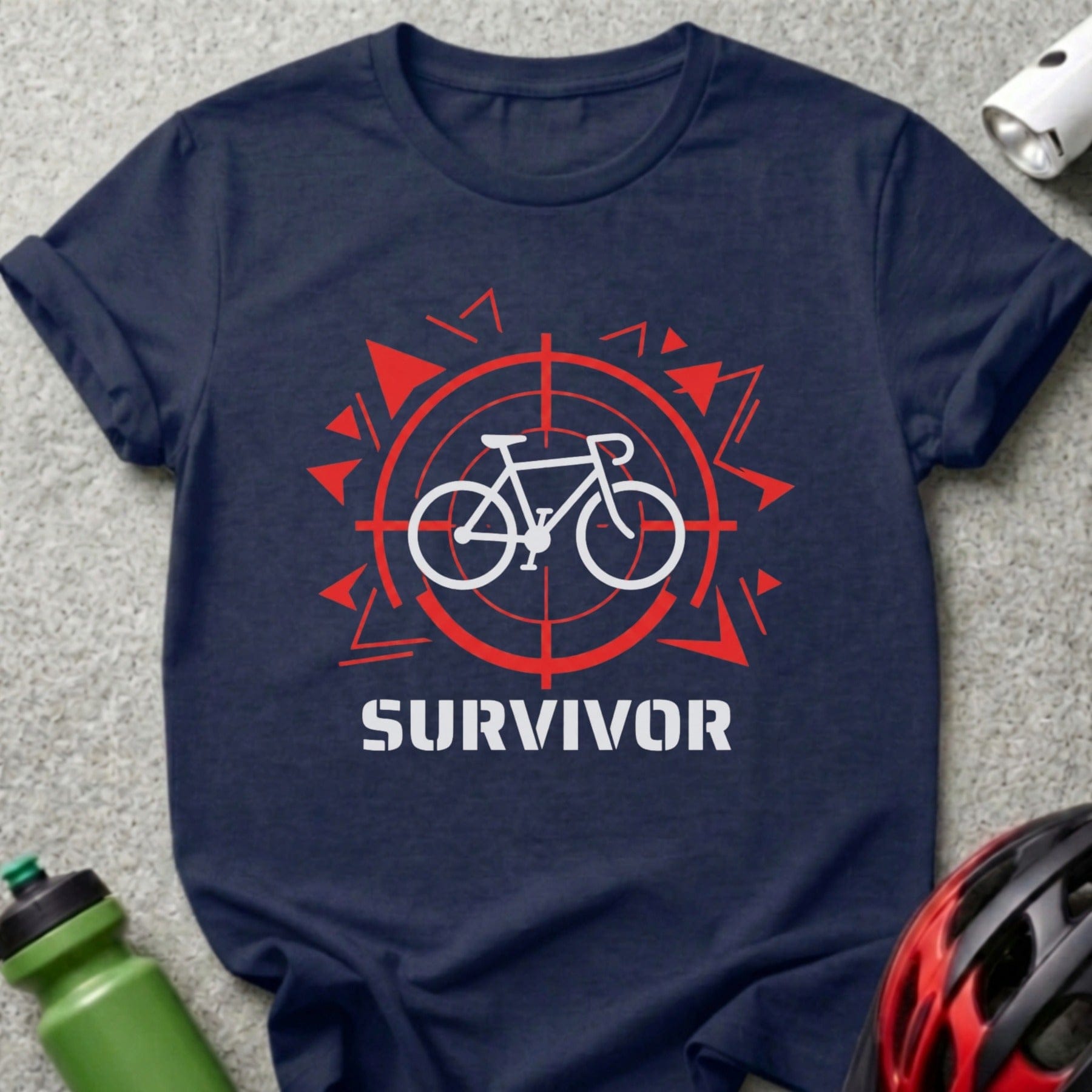 Survivor Bicycle Graphic Tee for Cycling Enthusiasts