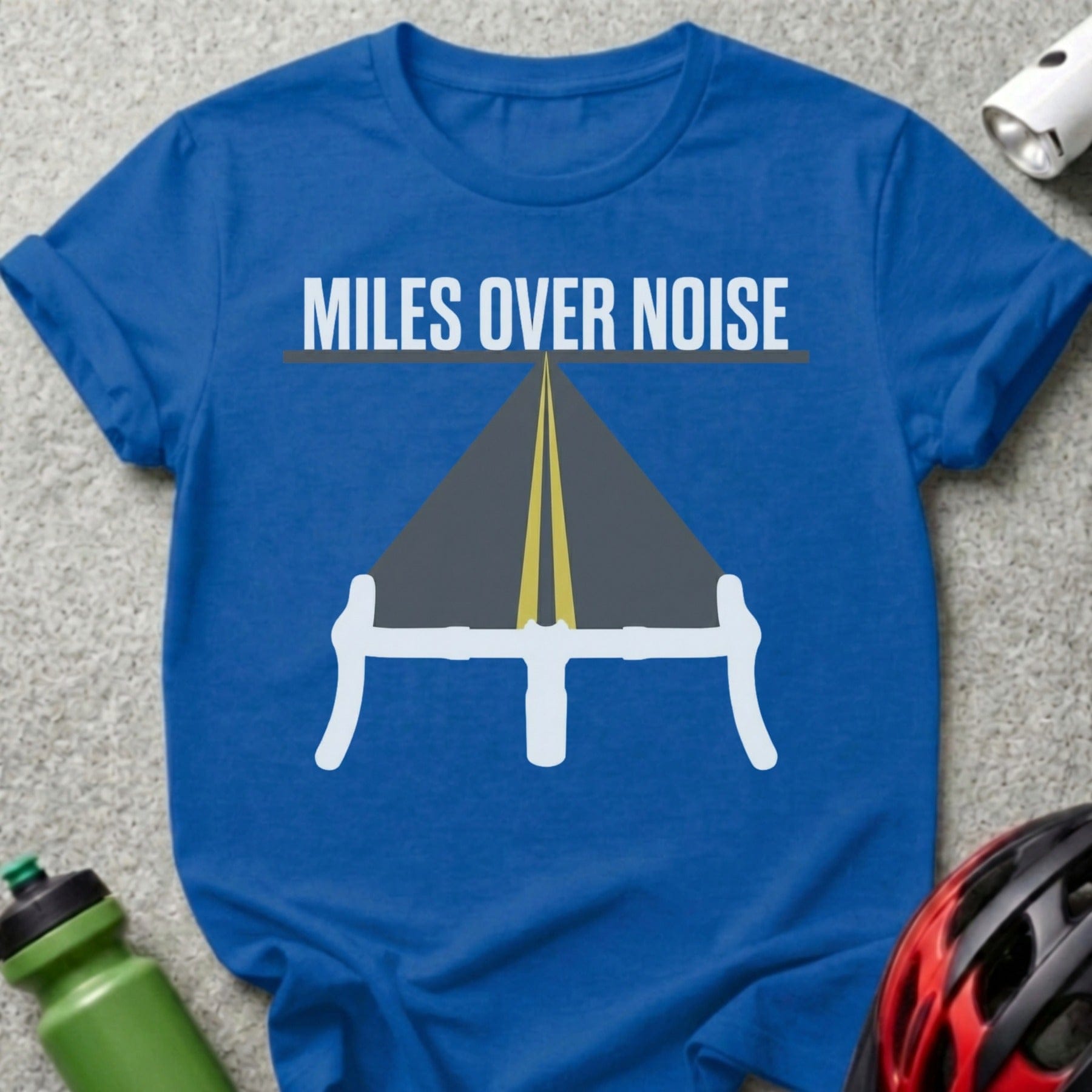 Miles Over Noise Bicycle Graphic Design Tee