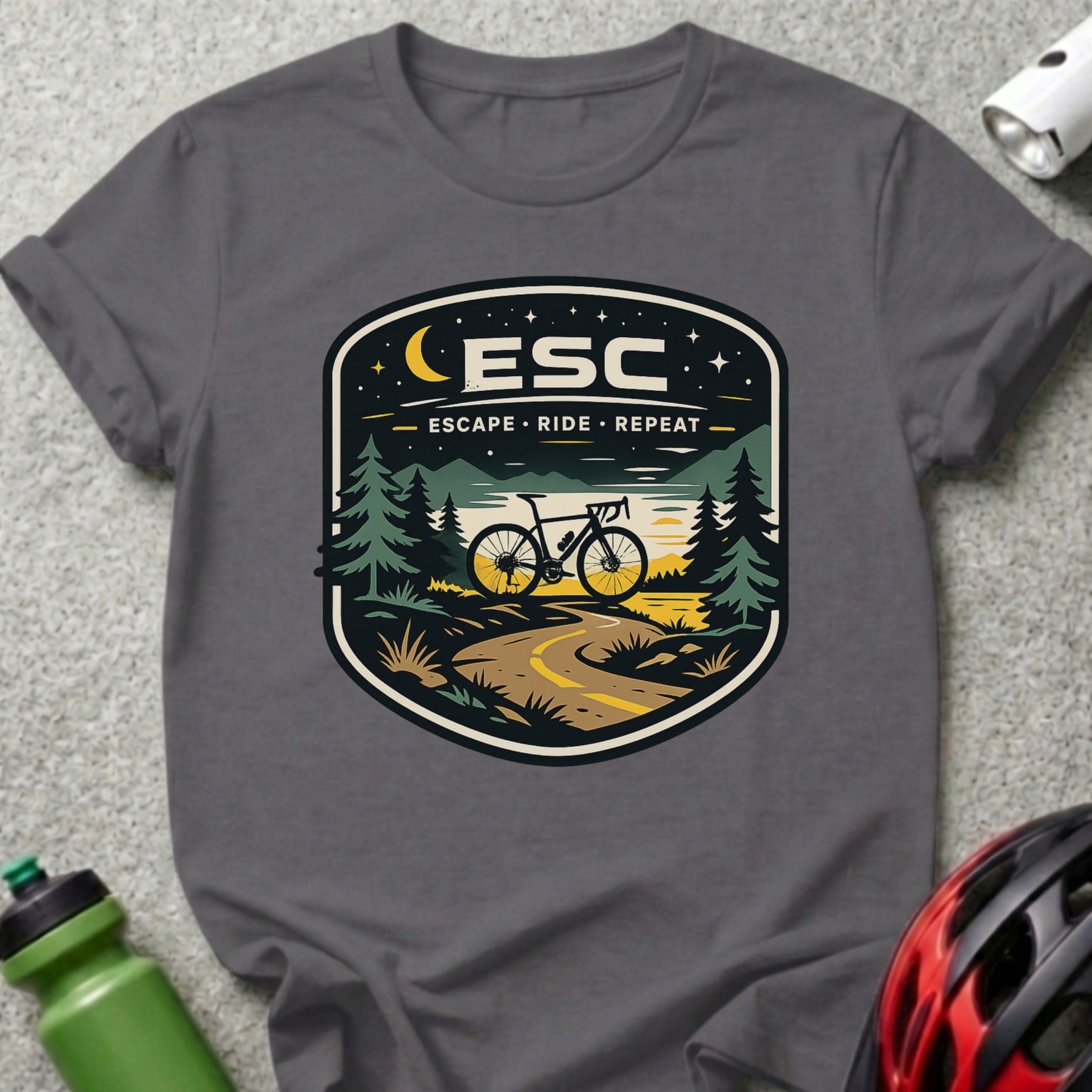 ESC Escape Ride Repeat Bicycle Pathway Adventure Shirt