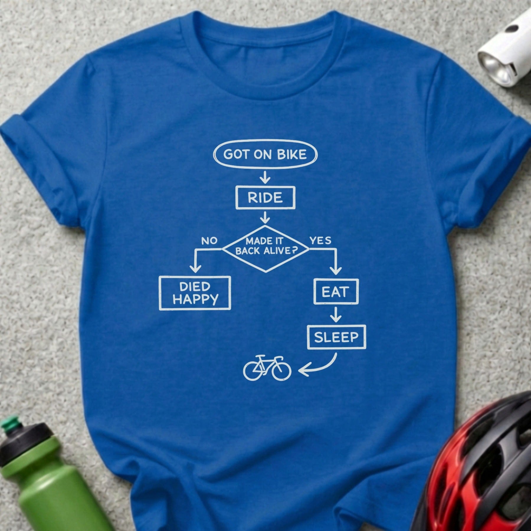 Got On Bike Ride Flow Chart T-Shirt