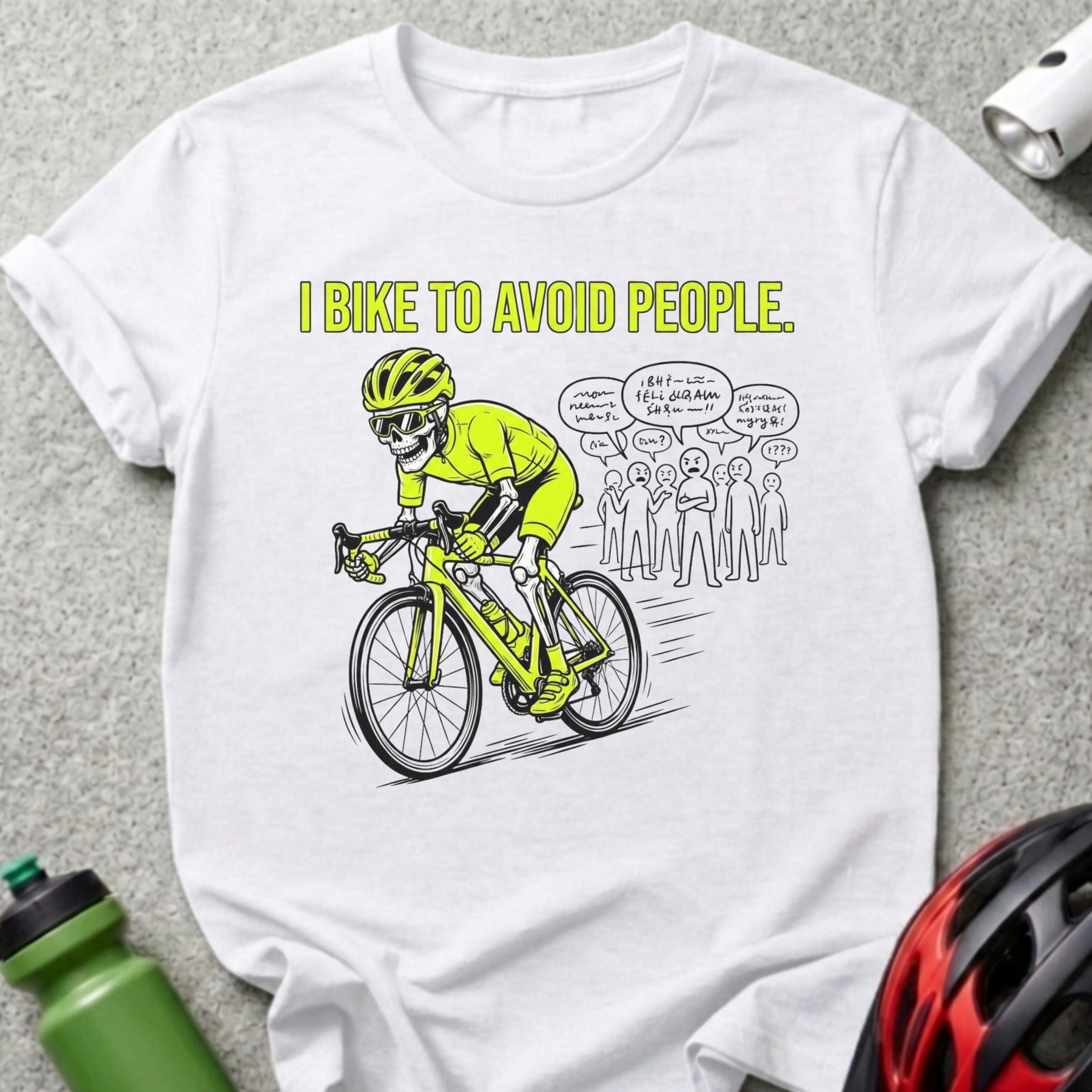 I Bike To Avoid People Graphic Tee-Shirt