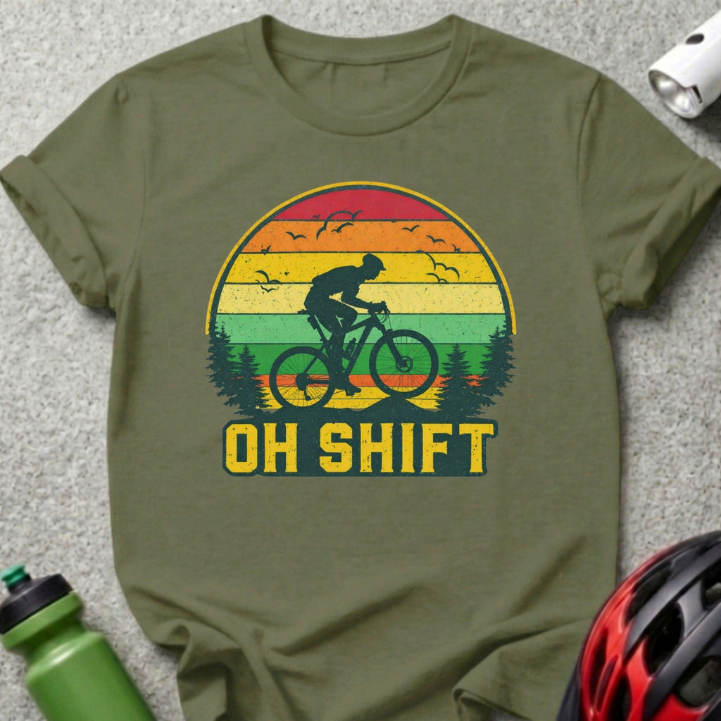 Retro Oh Shift Graphic Tee for Cyclists