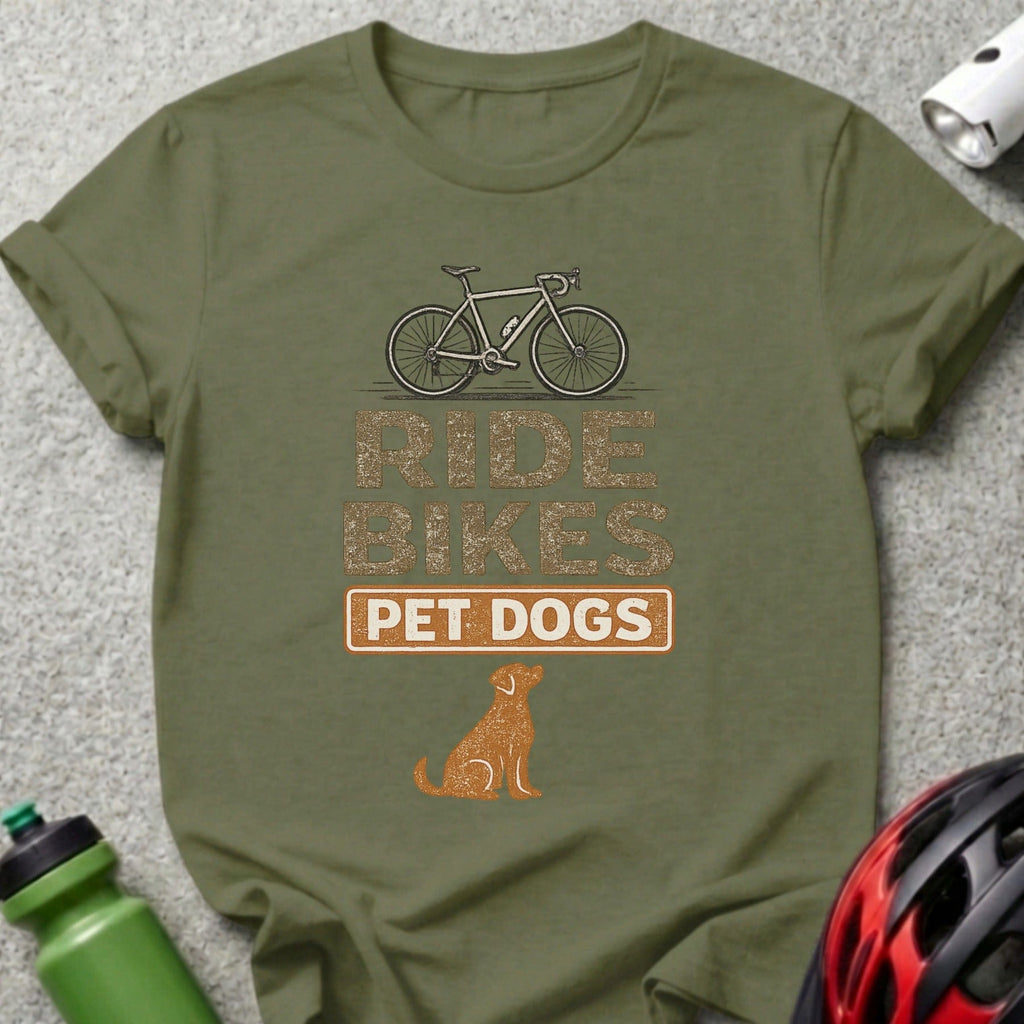 Ride Bikes Pet Dogs Graphic T-shirt